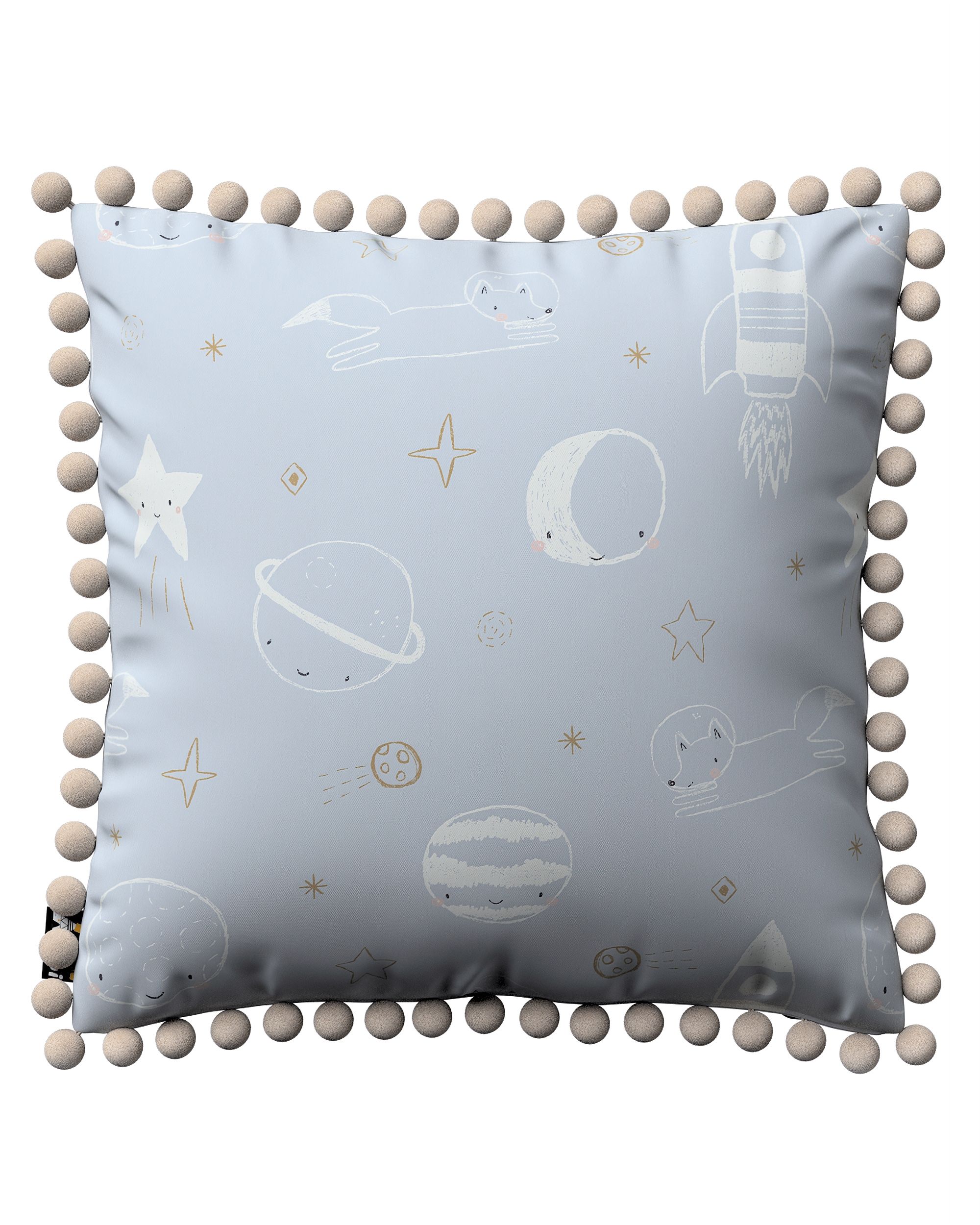 Housse de coussin Daisy couleur bleu tissu à motifs