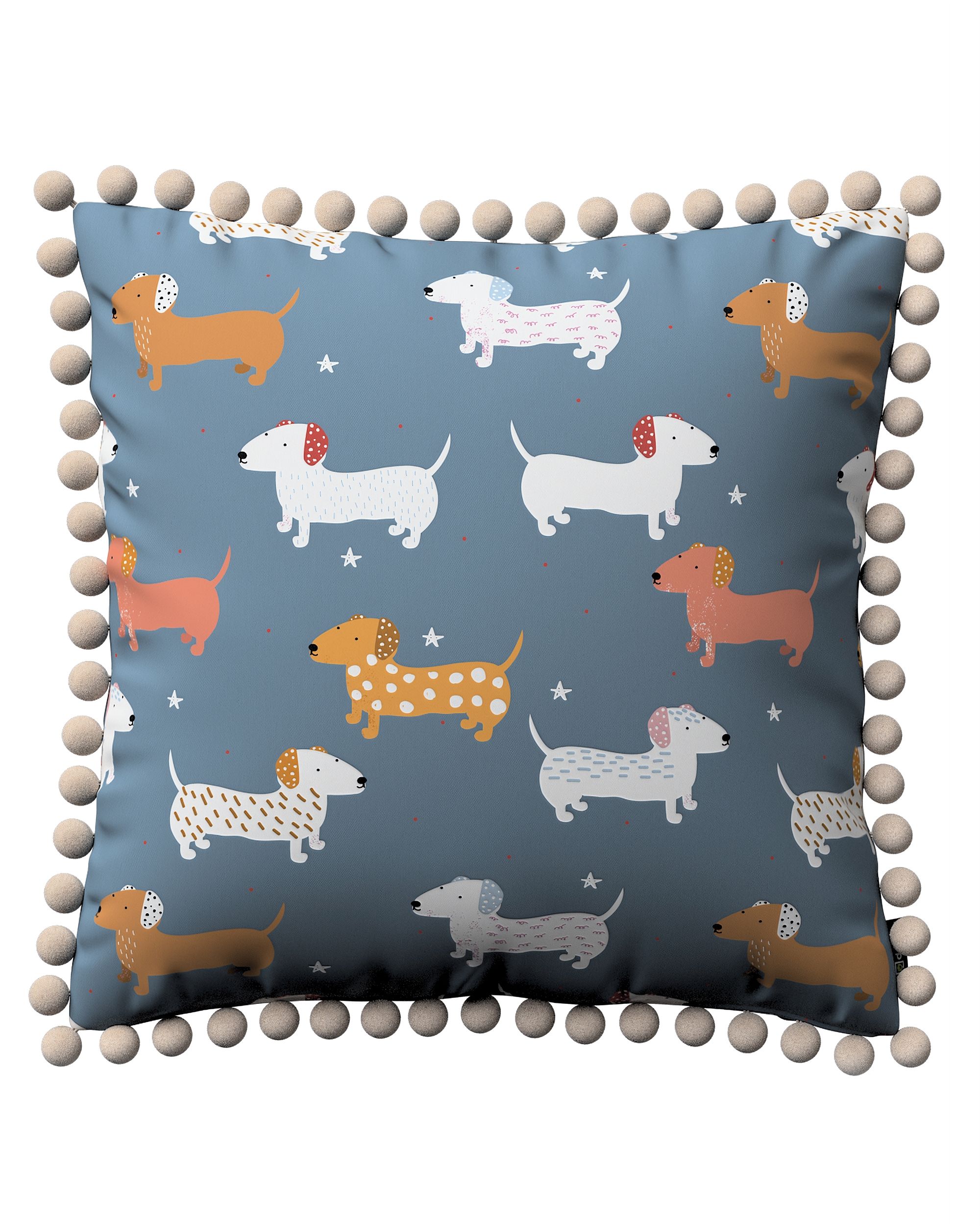 Housse de coussin Daisy couleur bleu tissu à motifs