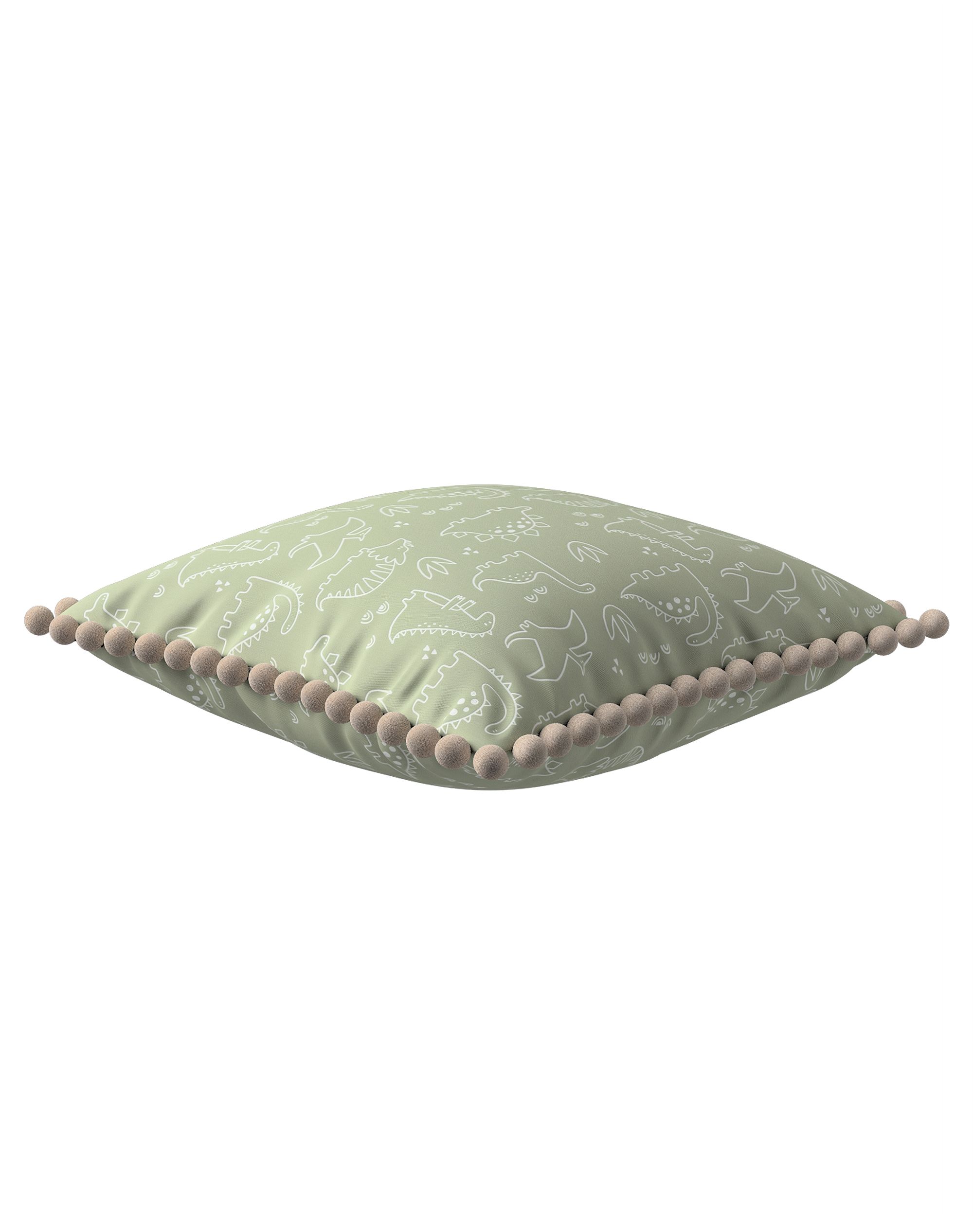 Housse de coussin Daisy couleur vert tissu à motifs (hover)