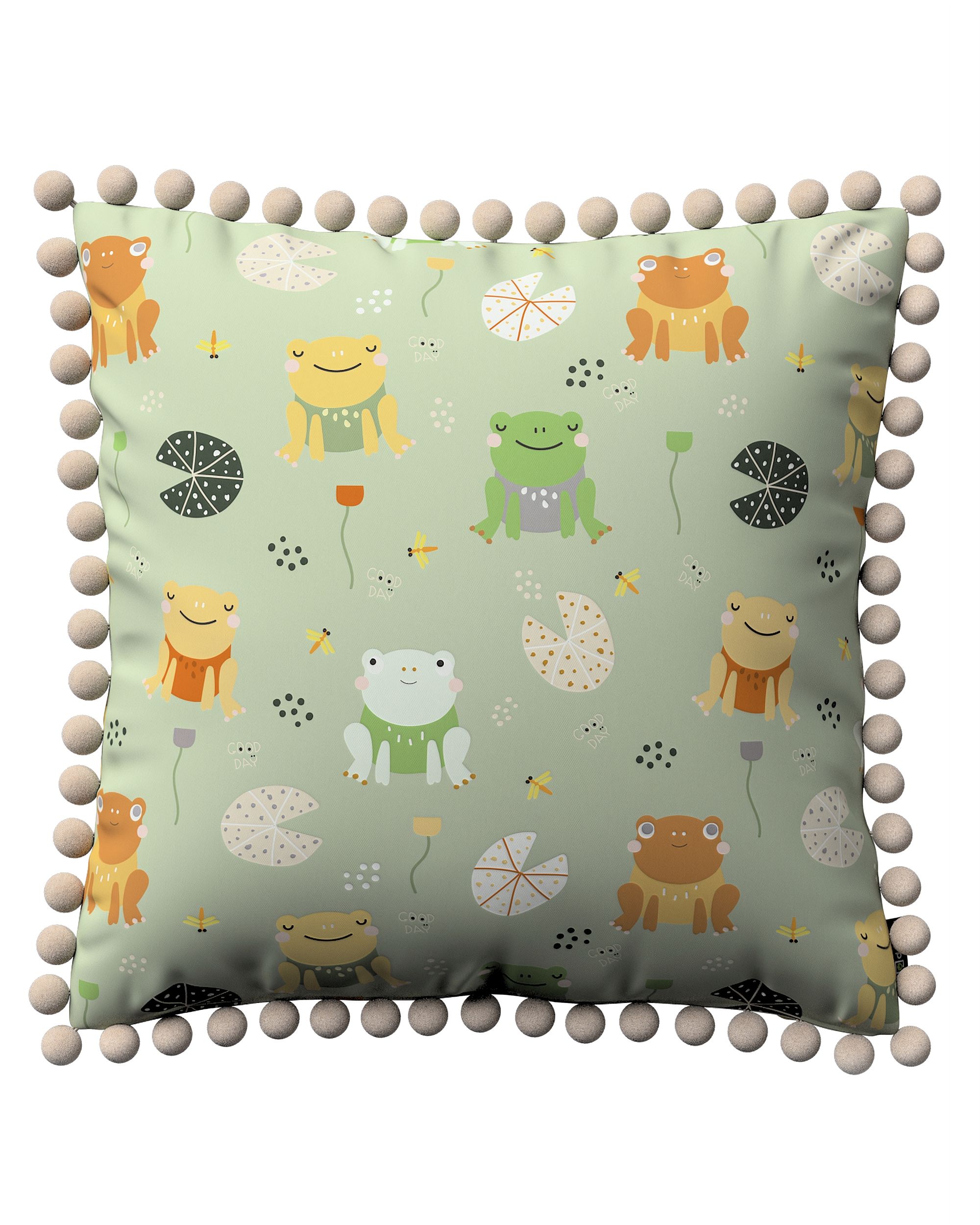 Housse de coussin Daisy couleur vert tissu à motifs