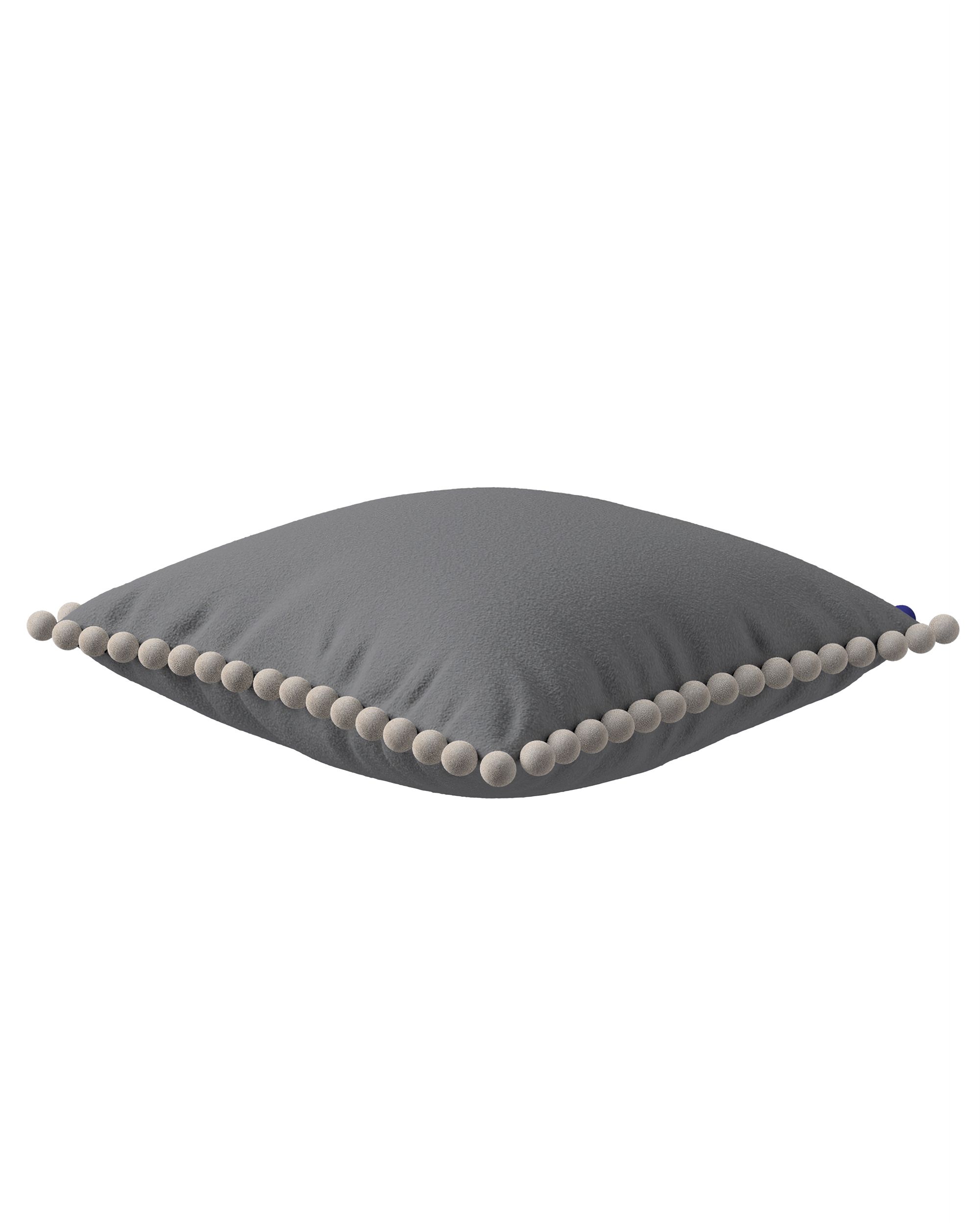 Housse de coussin Daisy couleur gris tissu tresse (hover)