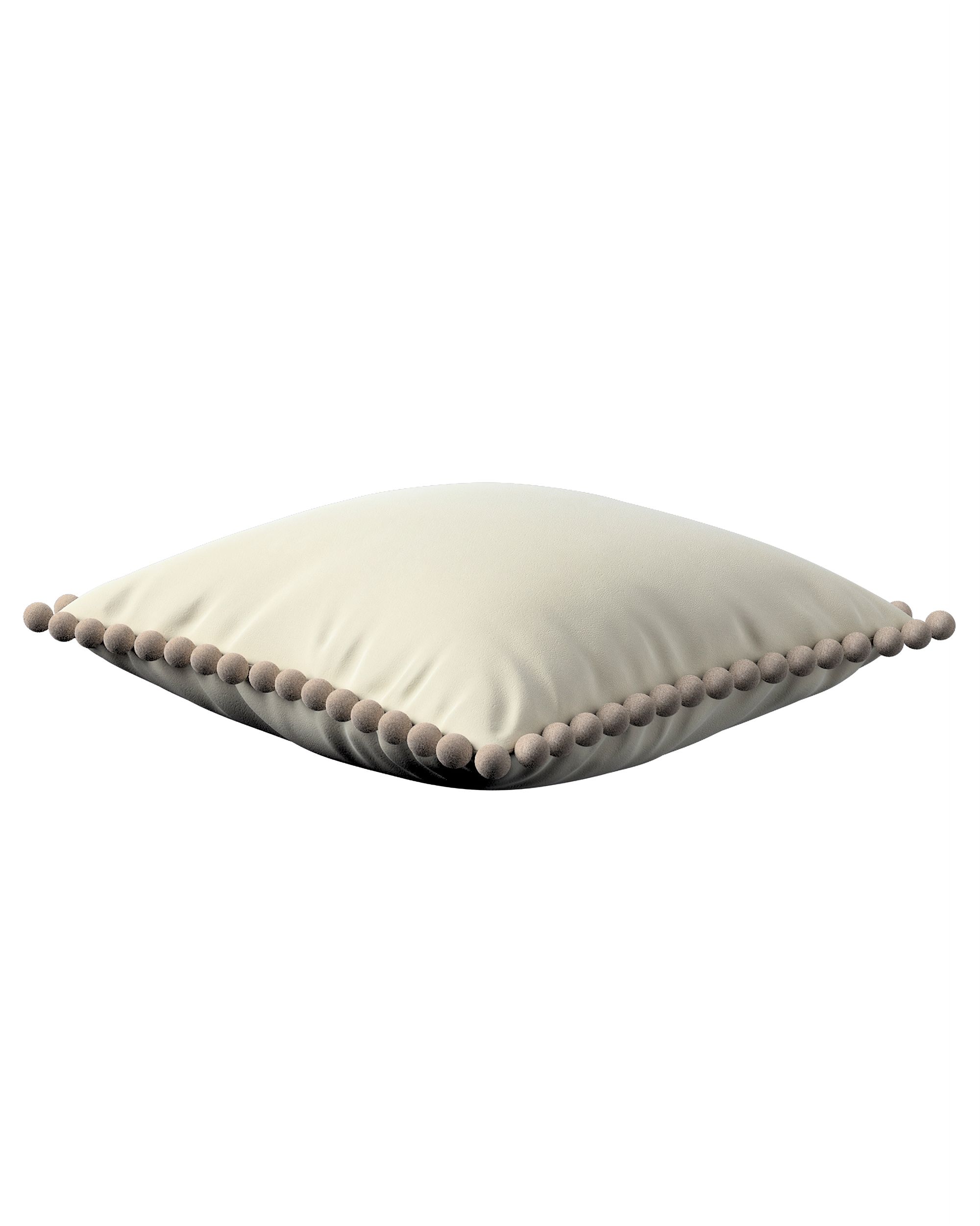 Housse de coussin Daisy couleur crème tissu brillant, velours (hover)