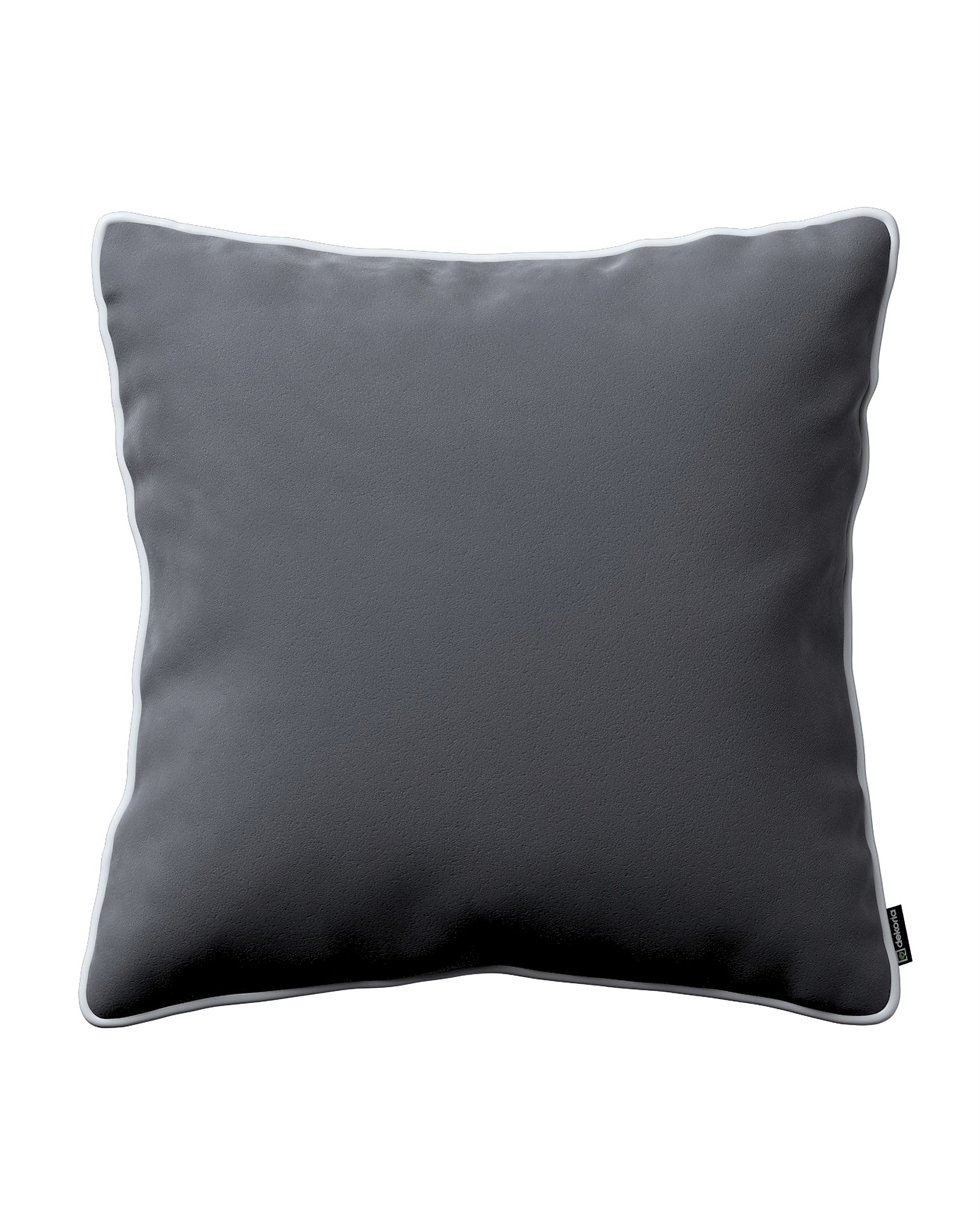 Housse de coussin Bella couleur gris tissu brillant, velours