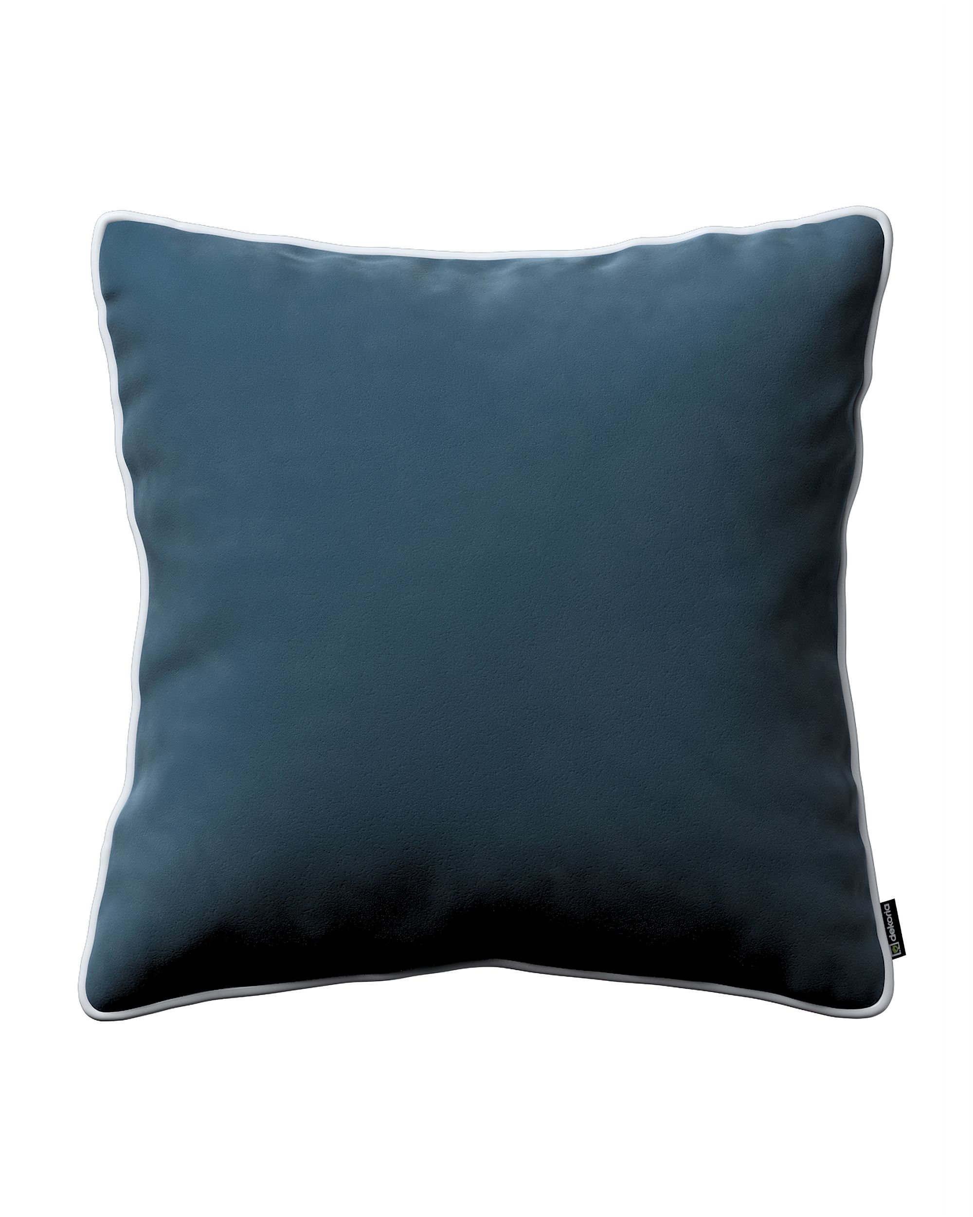 Housse de coussin Bella couleur bleu tissu brillant, velours