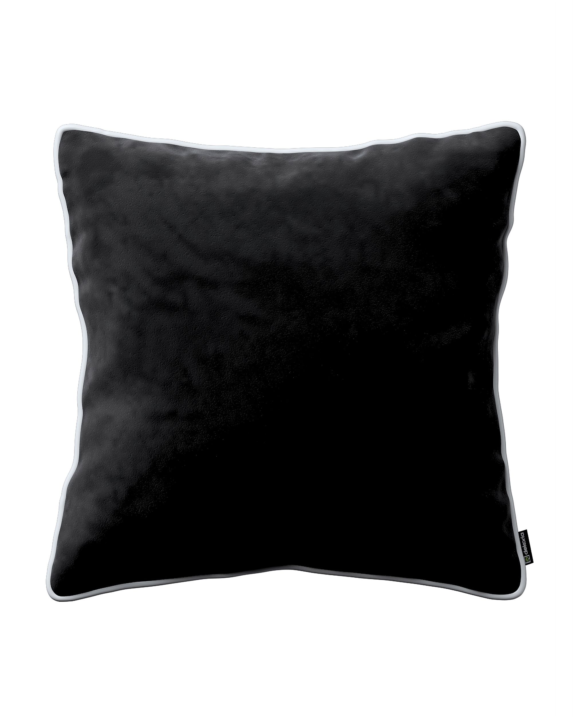 Housse de coussin Bella couleur noir tissu brillant, velours