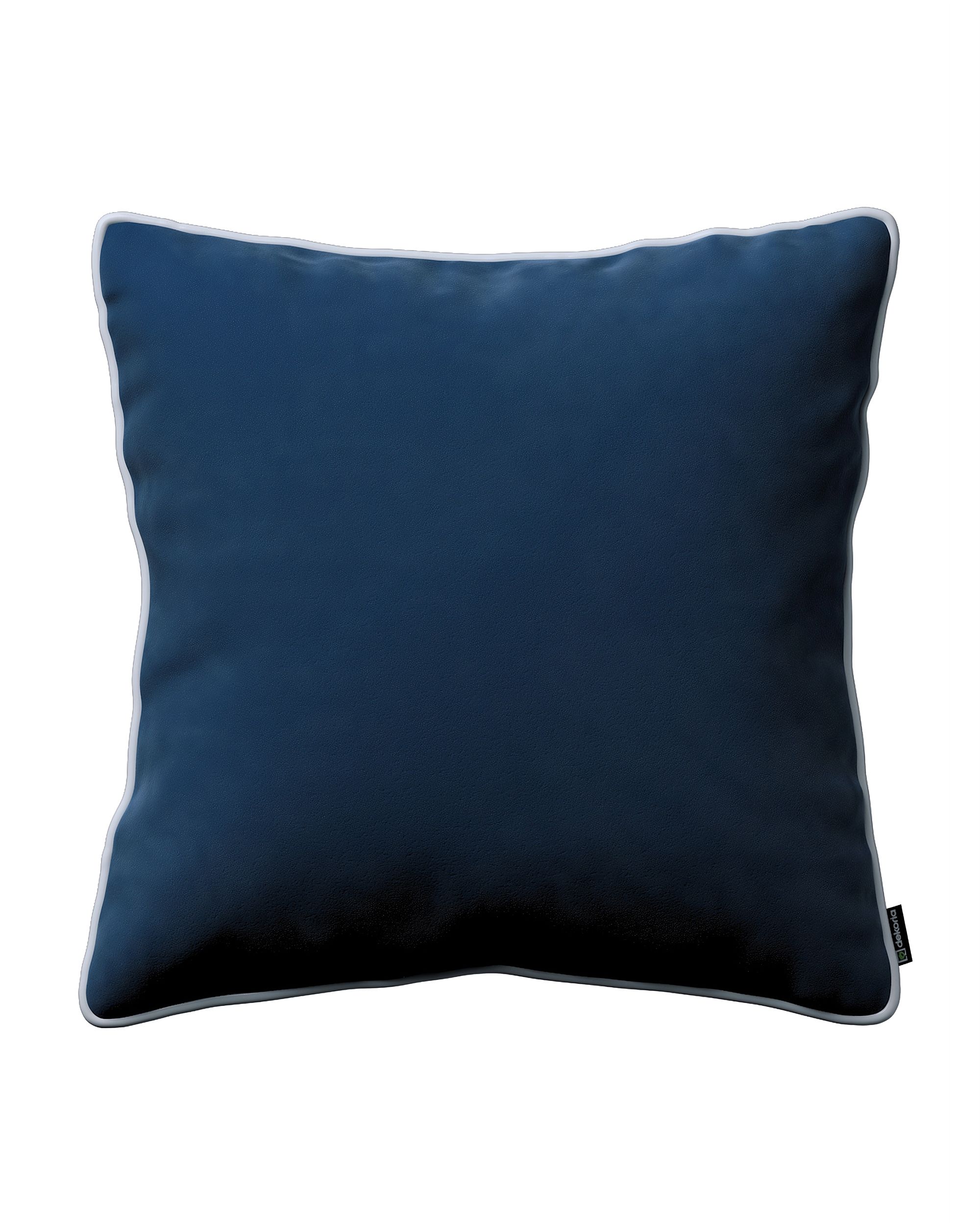 Housse de coussin Bella couleur bleu marine tissu brillant, velours