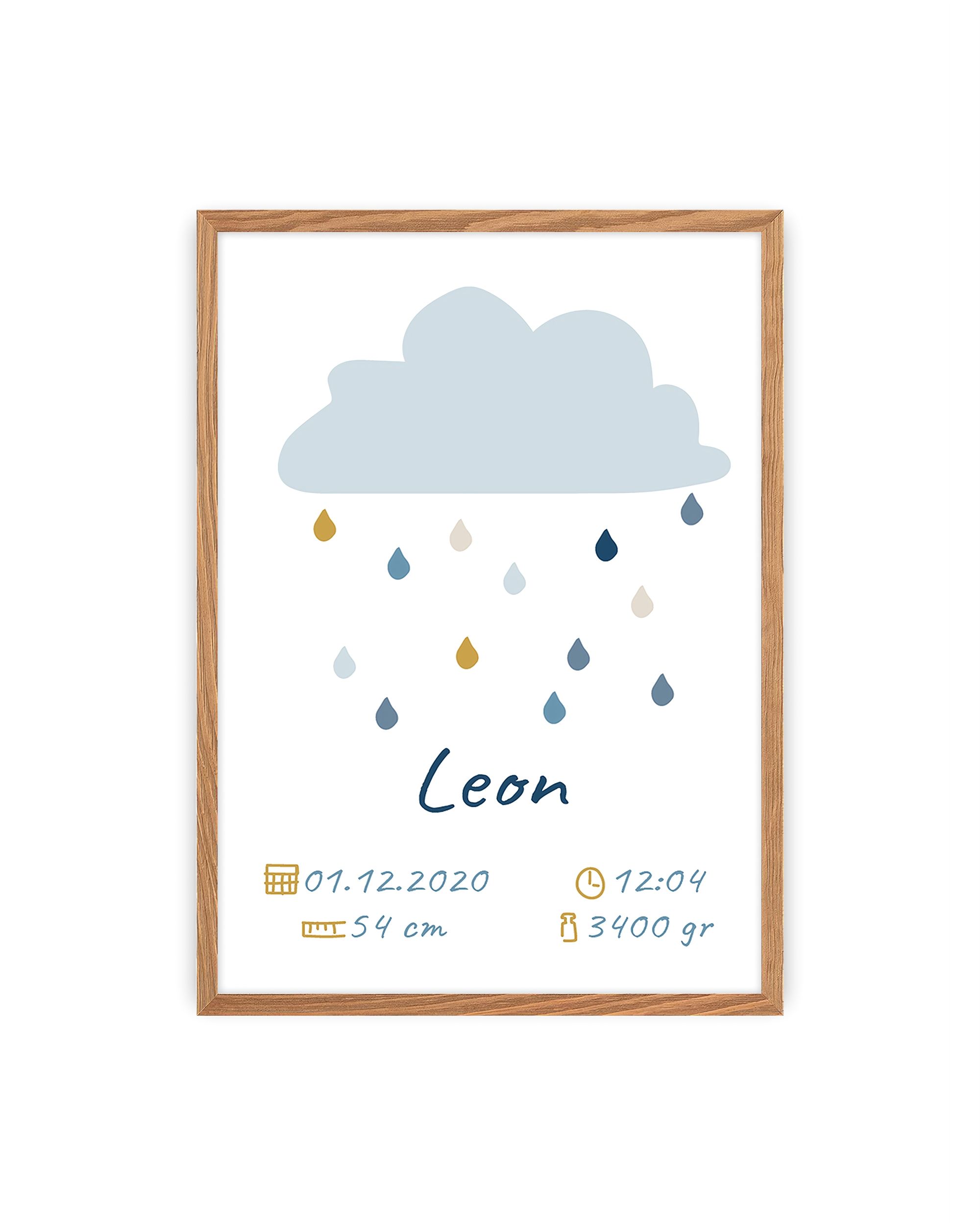 Tableau de naissance personnalisé Rain of Happiness