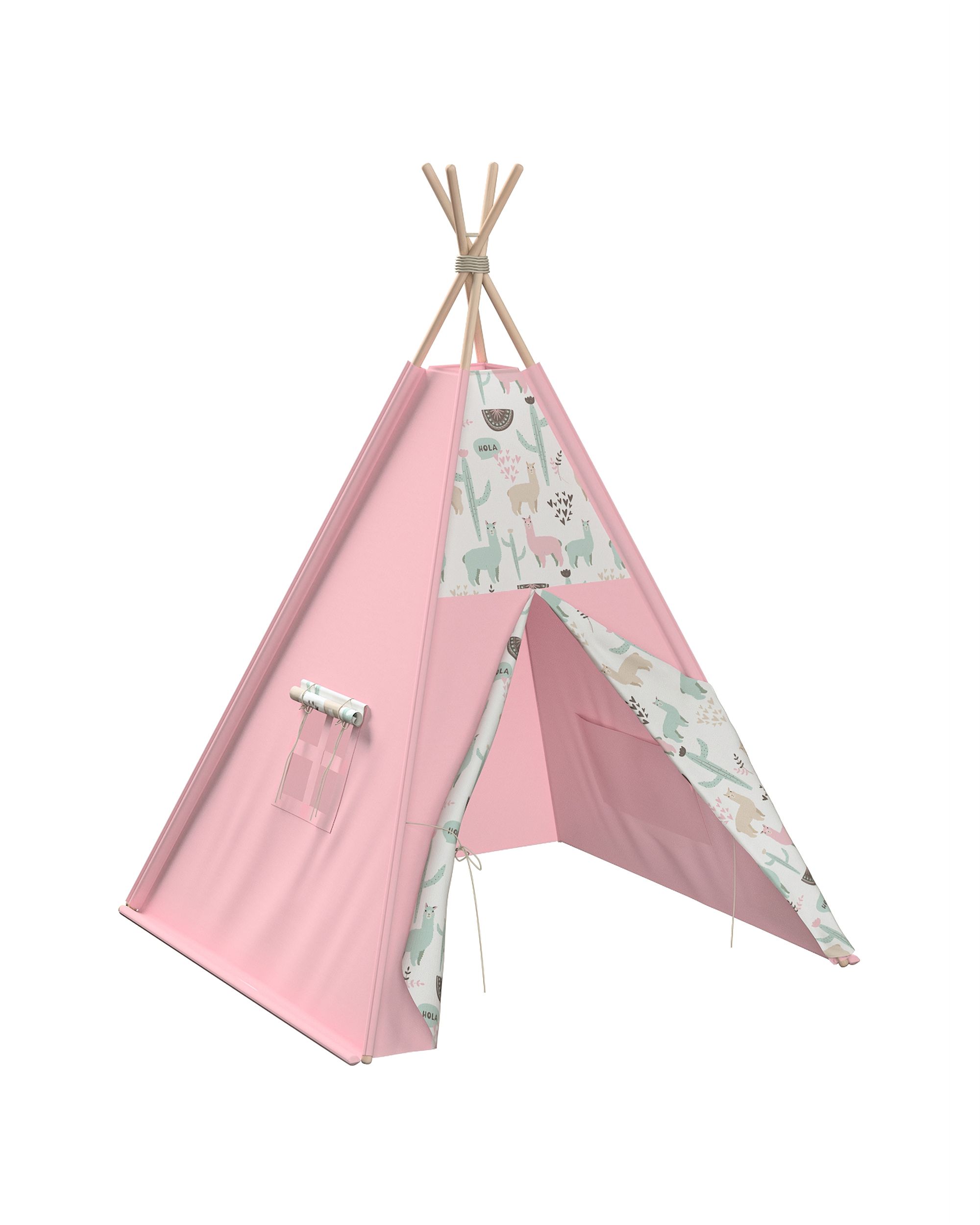 Tente de jeu Tipi couleur vert tissu à motifs