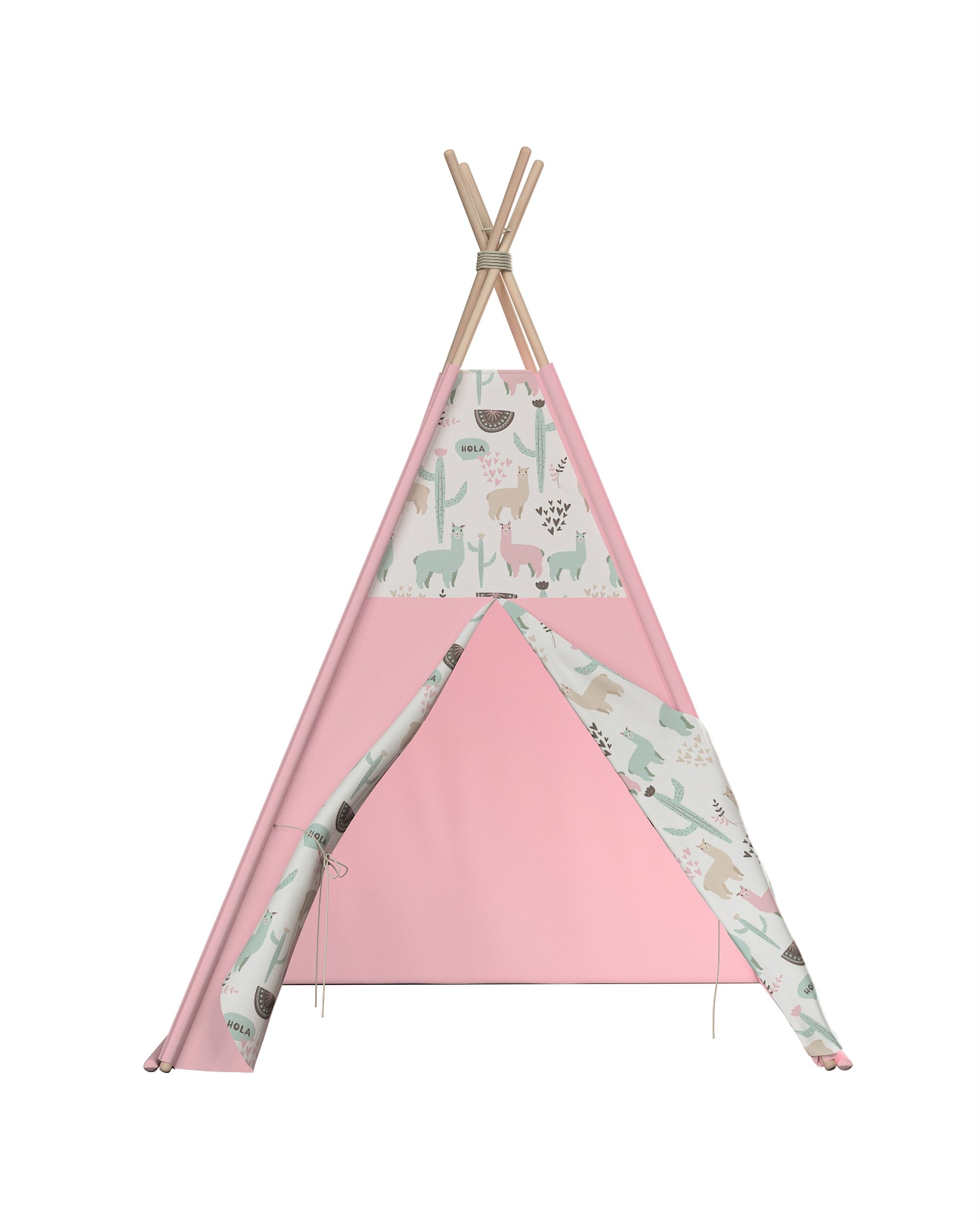 Tente de jeu Tipi couleur vert tissu à motifs (hover)