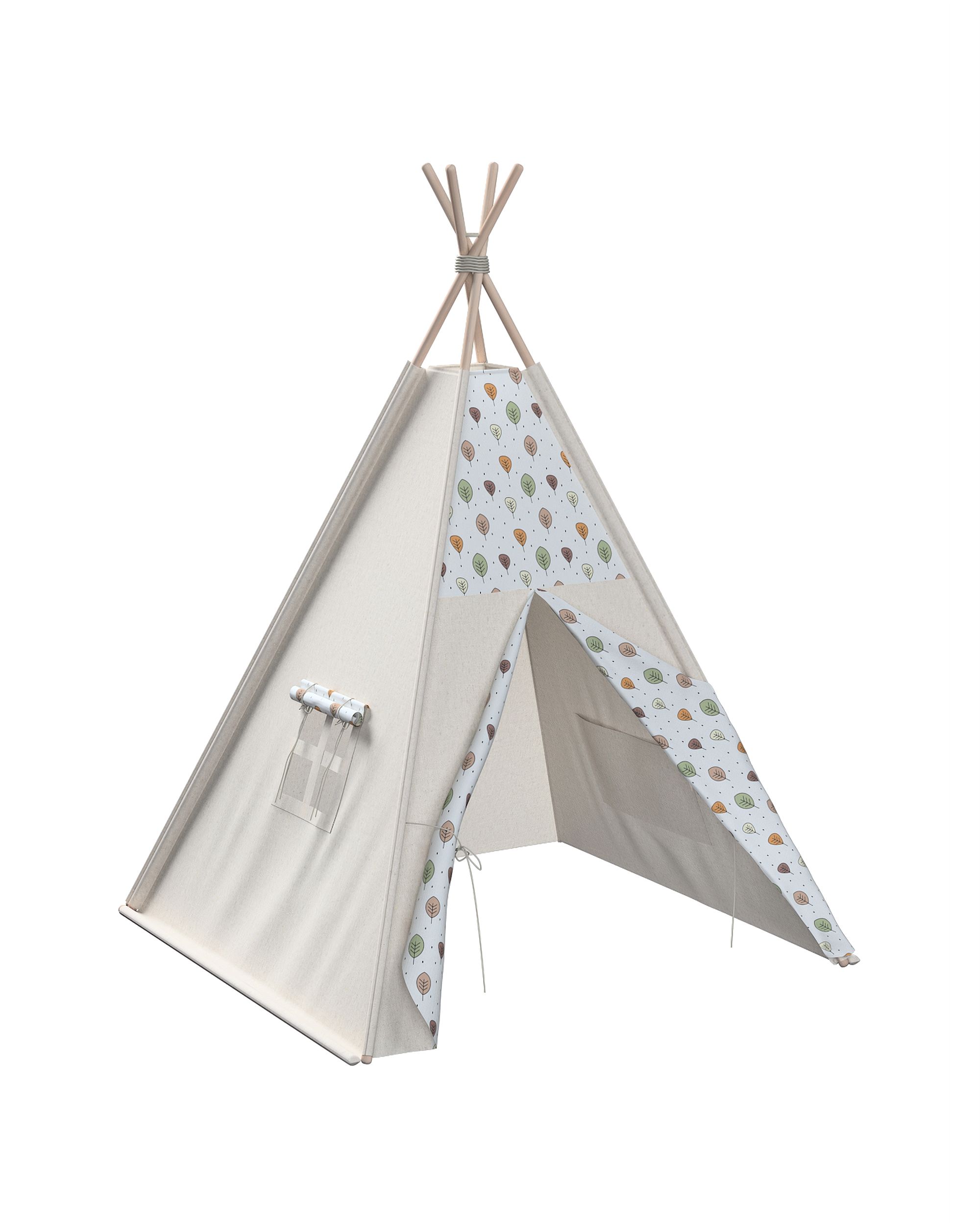 Tente de jeu Tipi couleur marron tissu à motifs