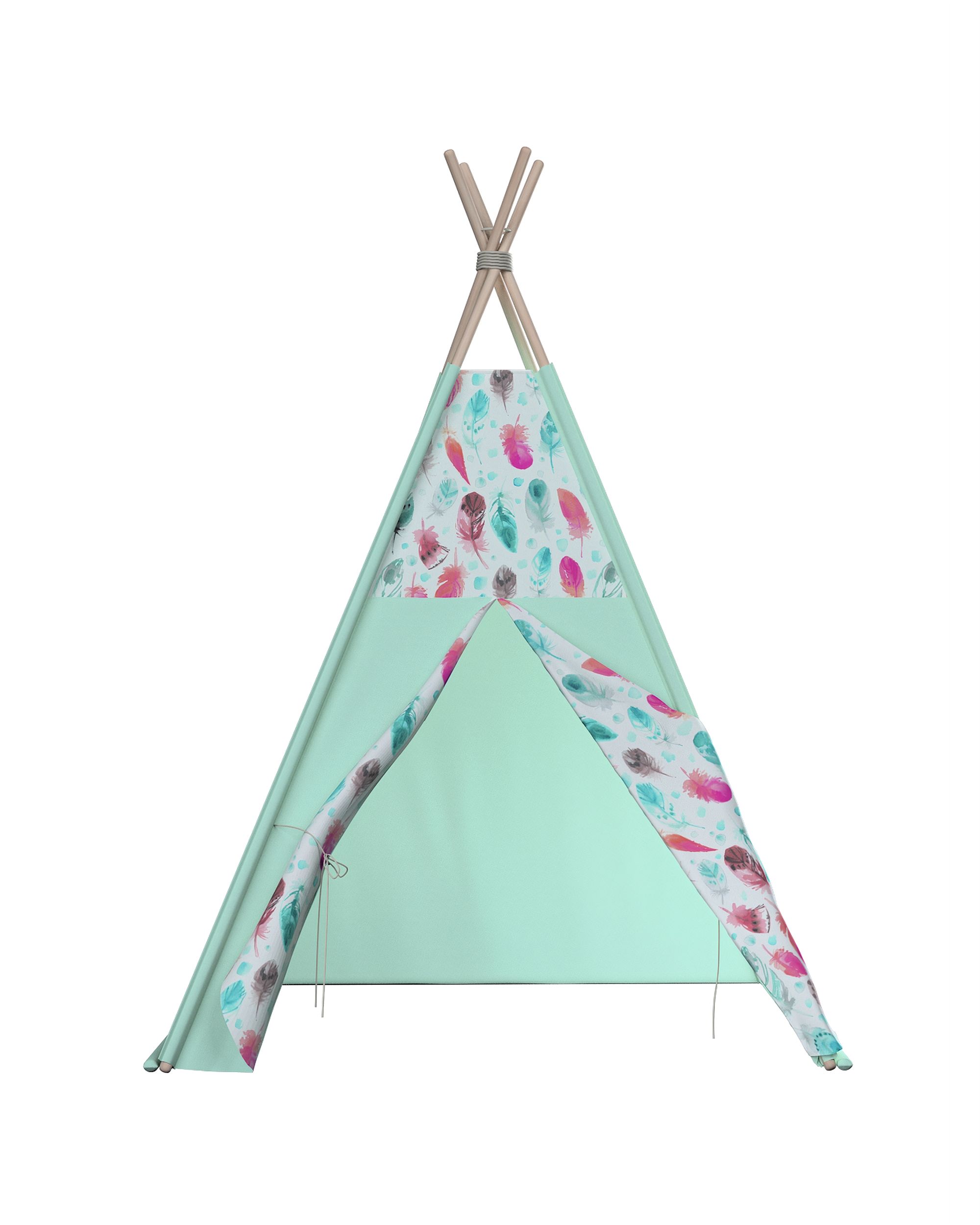 Tente de jeu Tipi couleur bleu tissu à motifs (hover)