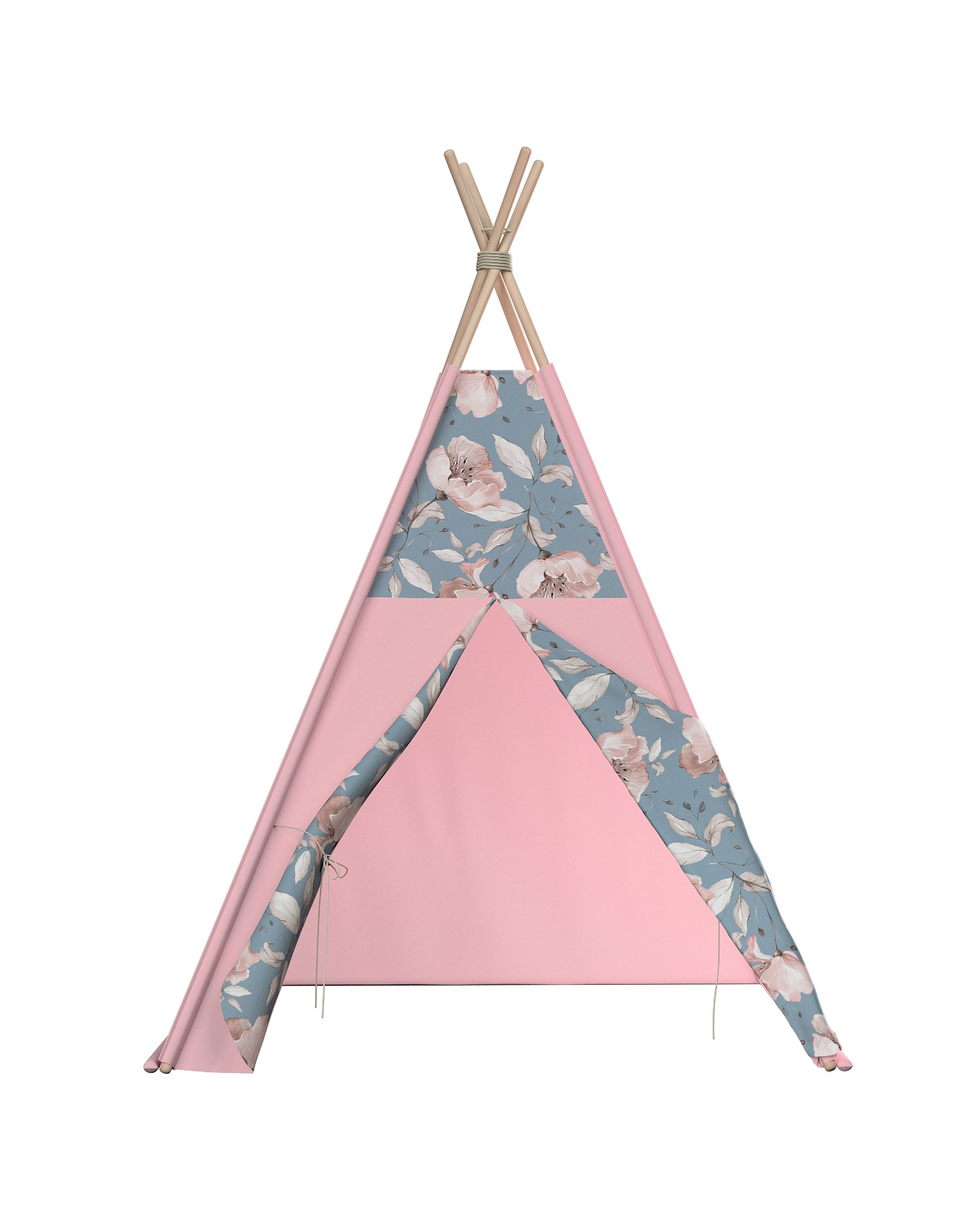 Tente de jeu Tipi couleur bleu tissu à motifs (hover)
