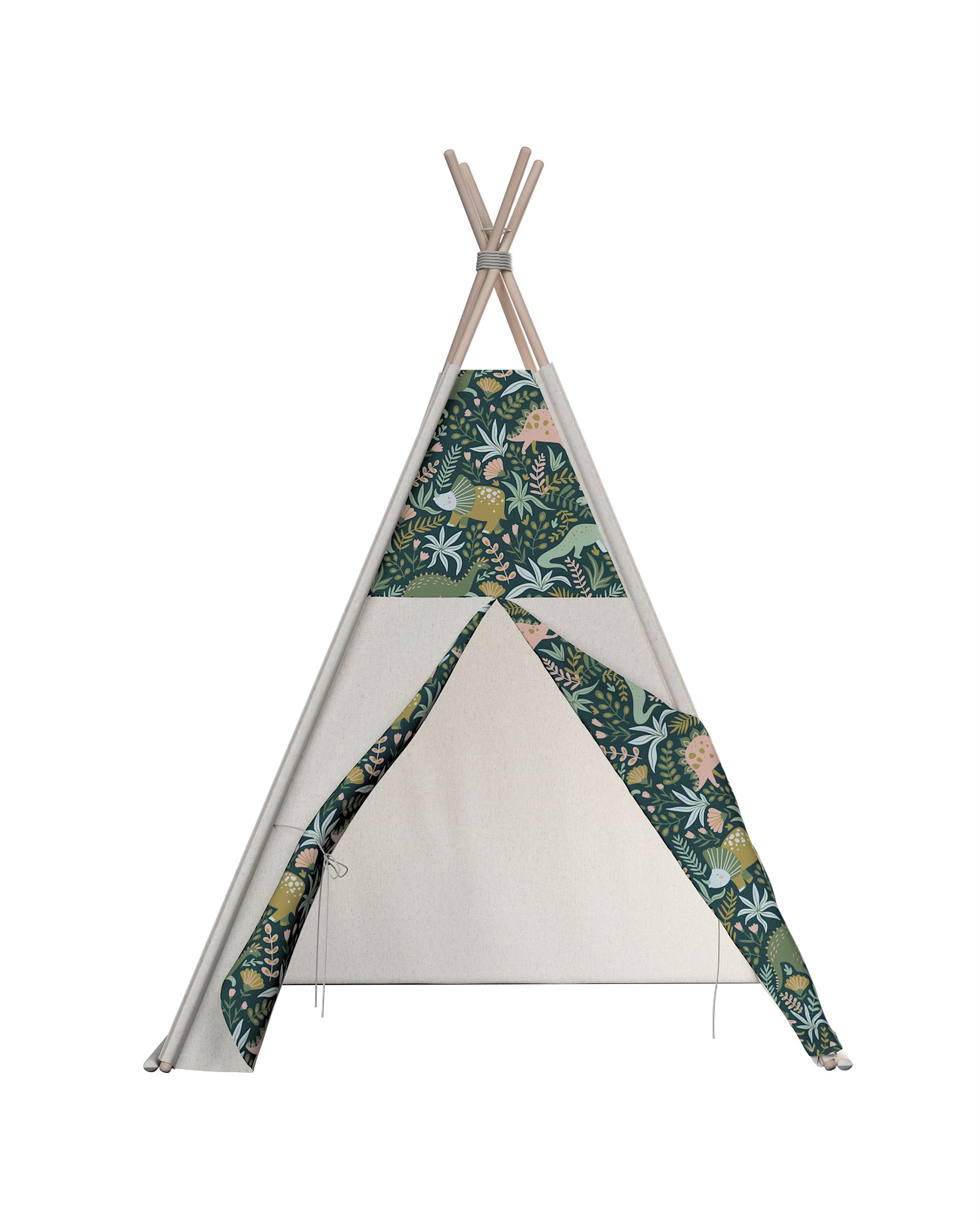 Tente de jeu Tipi couleur vert tissu à motifs (hover)