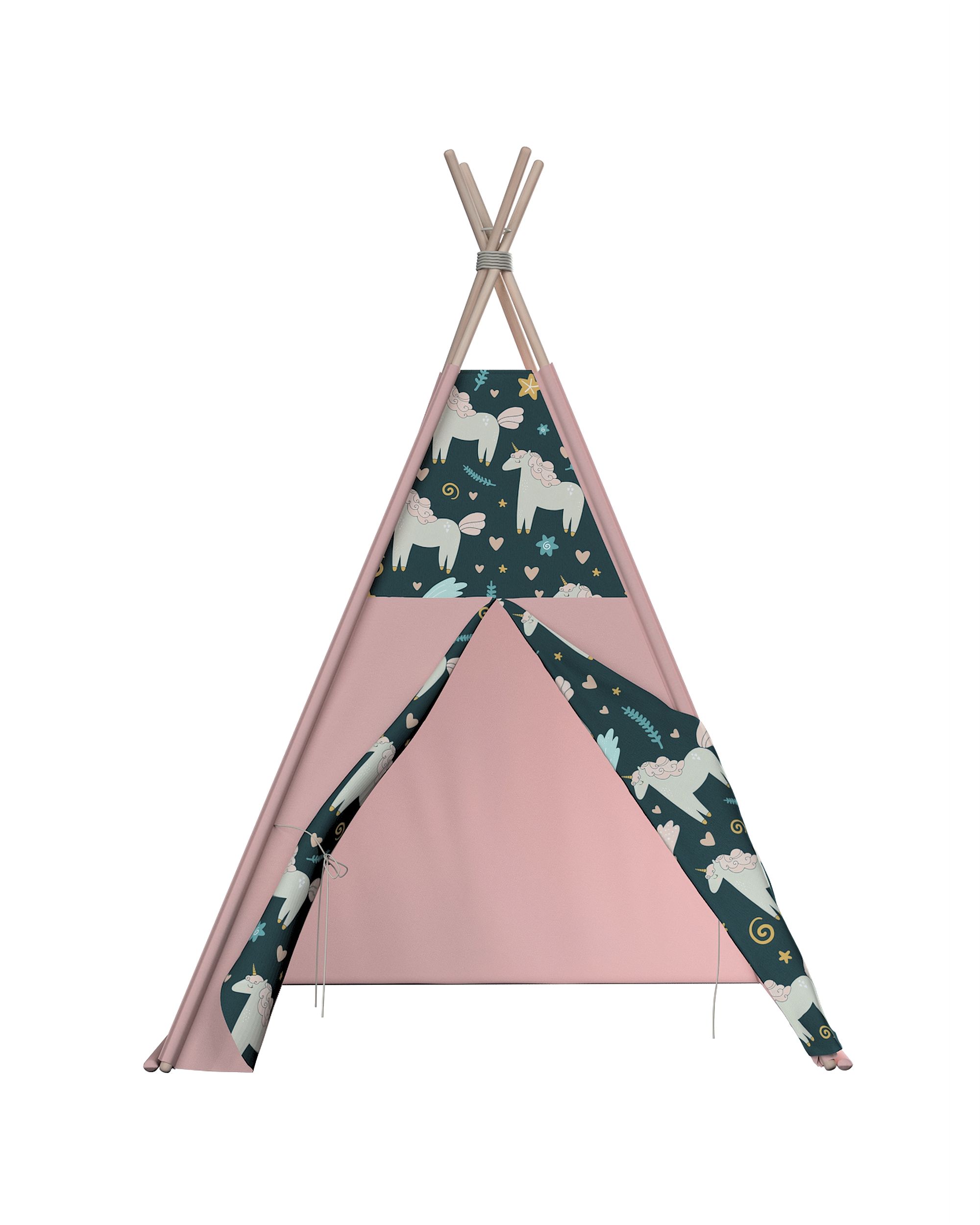 Tente de jeu Tipi couleur marron tissu à motifs (hover)
