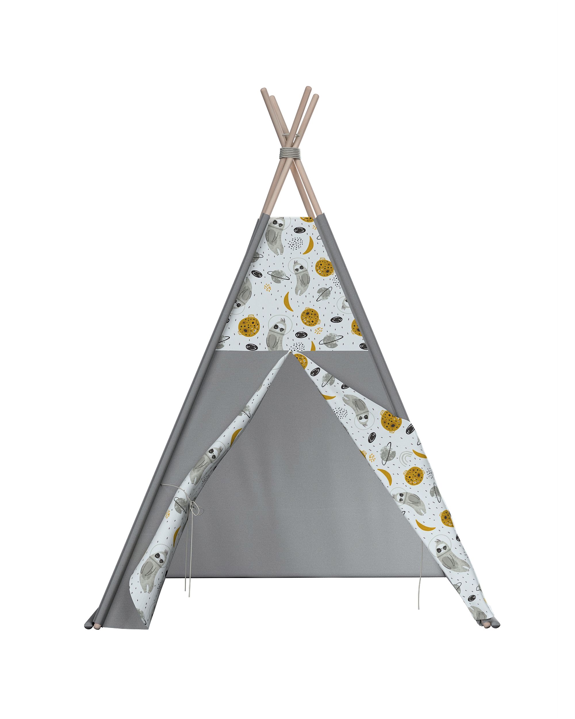 Tente de jeu Tipi couleur blanc tissu à motifs (hover)