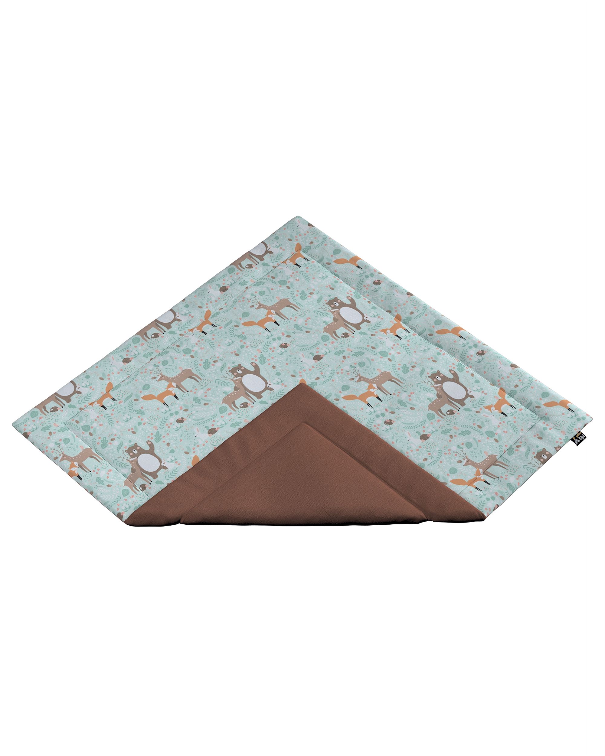 Tapis de tipi 110x110cm couleur vert tissu à motifs