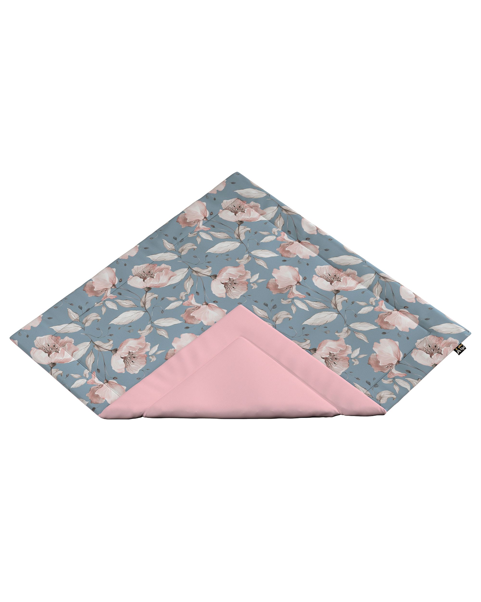Tapis de tipi 110x110cm couleur bleu tissu à motifs