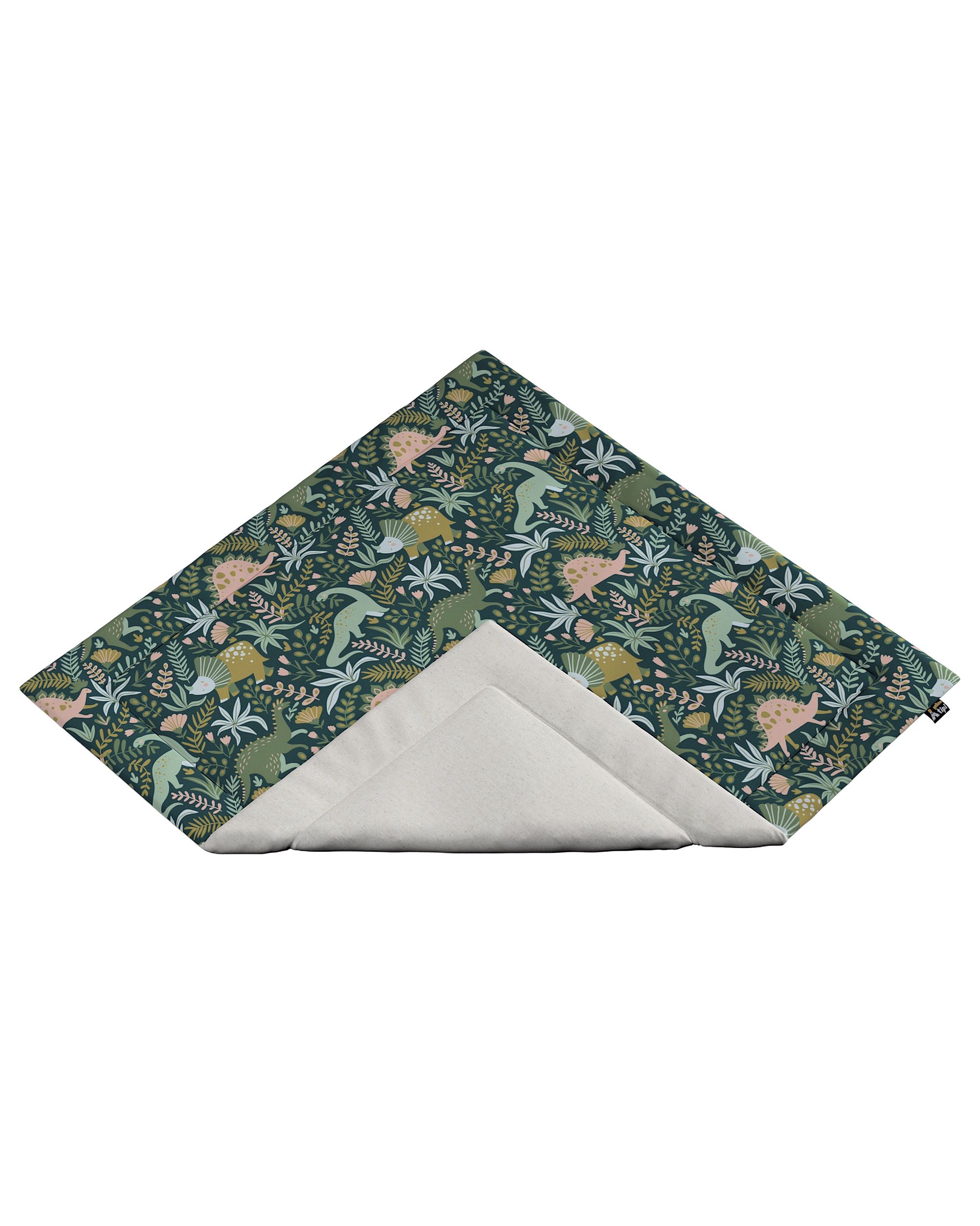 Tapis de tipi 110x110cm couleur vert tissu à motifs