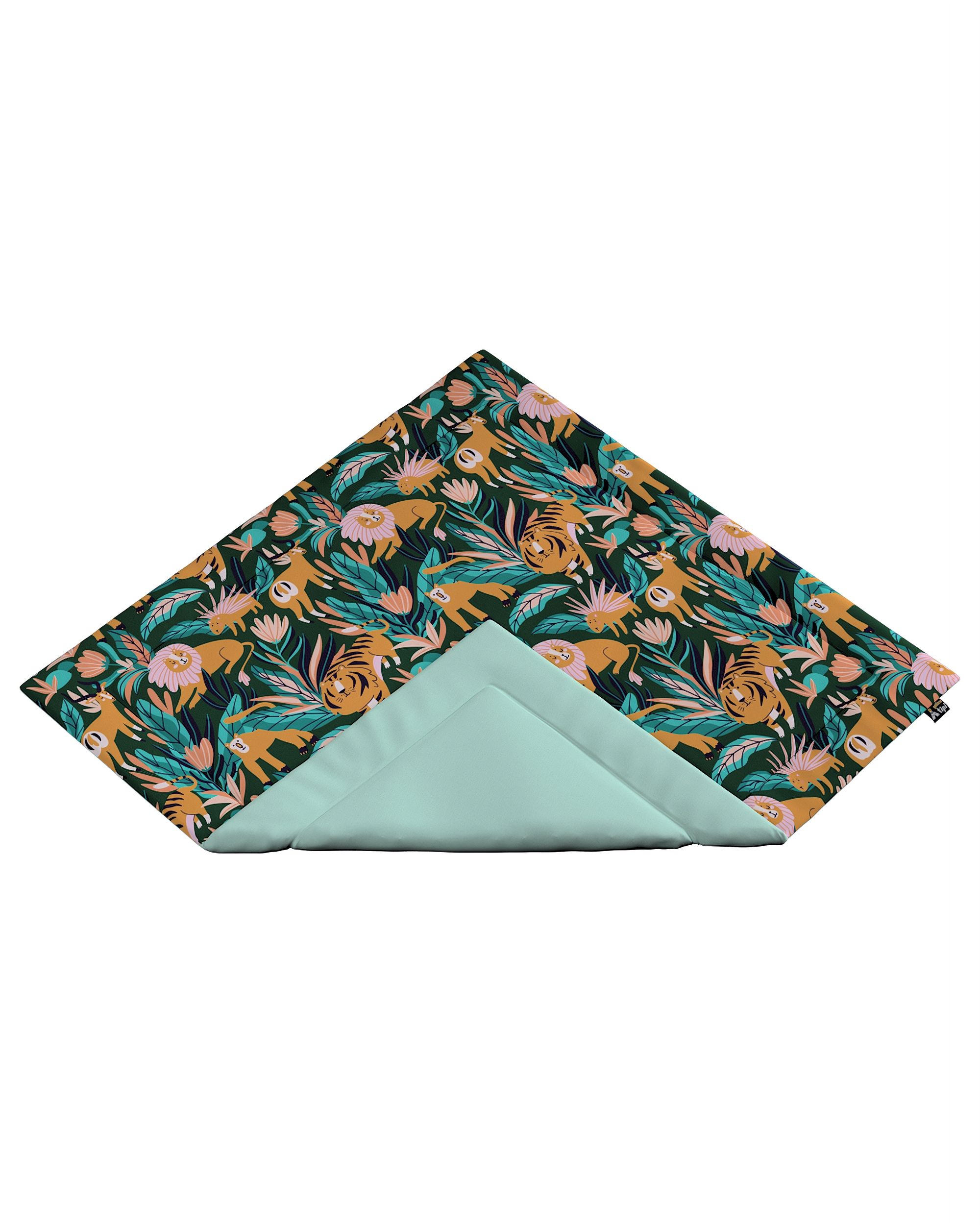 Tapis de tipi 110x110cm couleur orange tissu à motifs