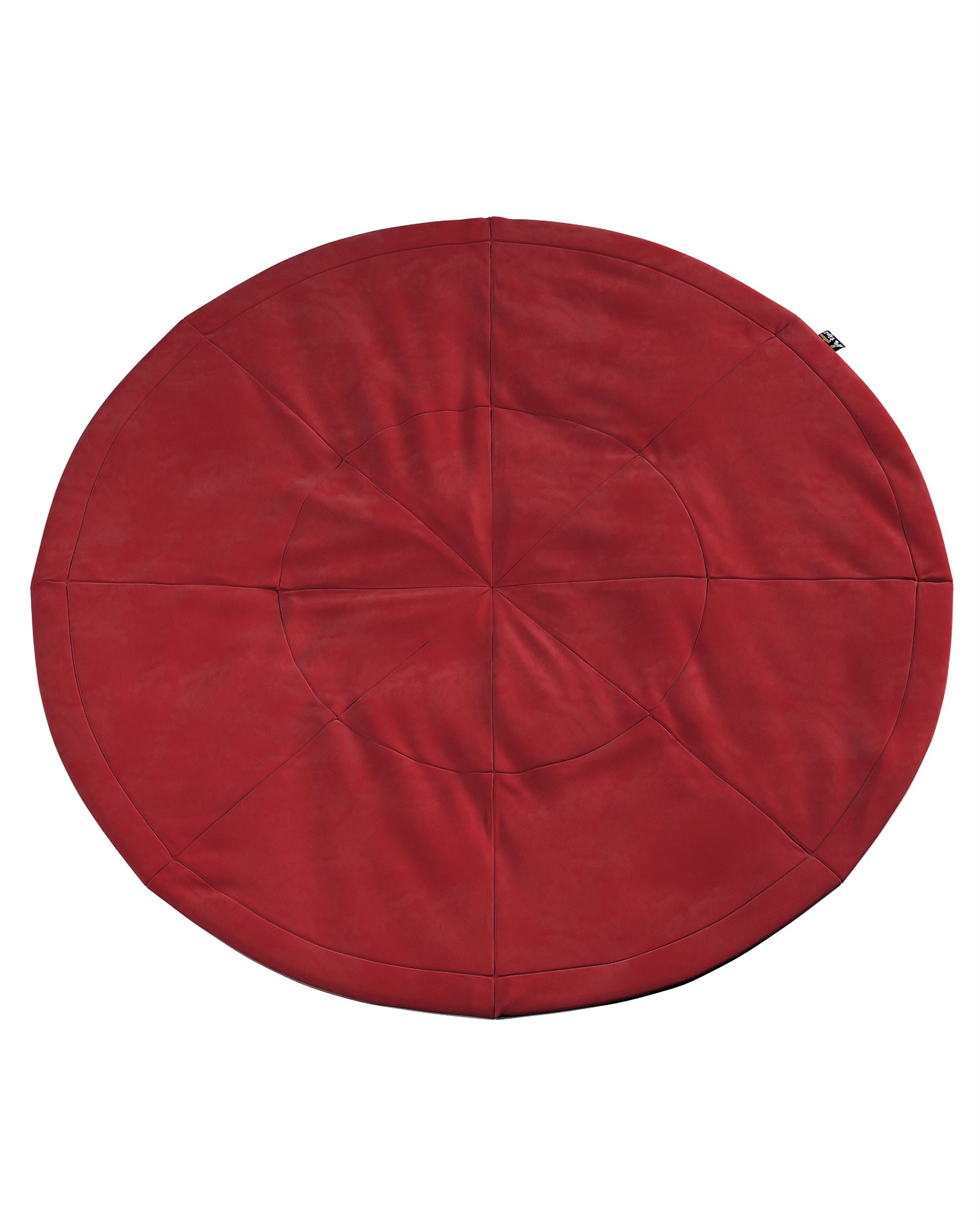 Tapis de jeu rond 130cm couleur rouge tissu brillant, velours