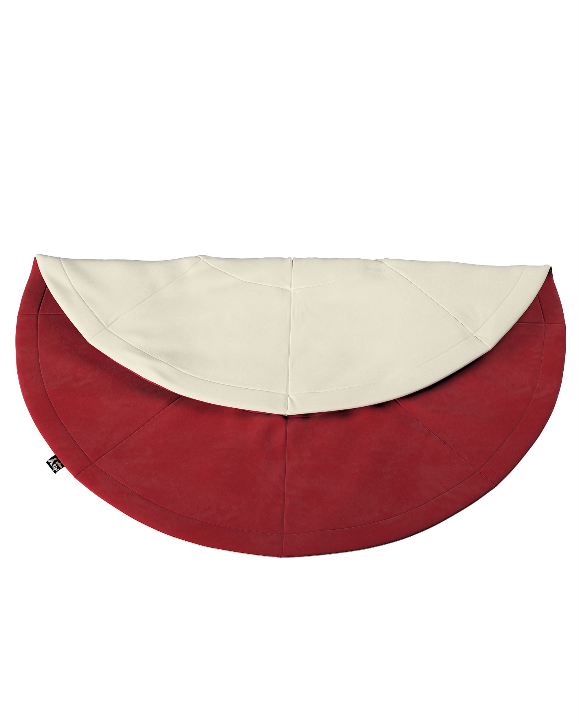 Tapis de jeu rond 130cm couleur rouge tissu brillant, velours (hover)