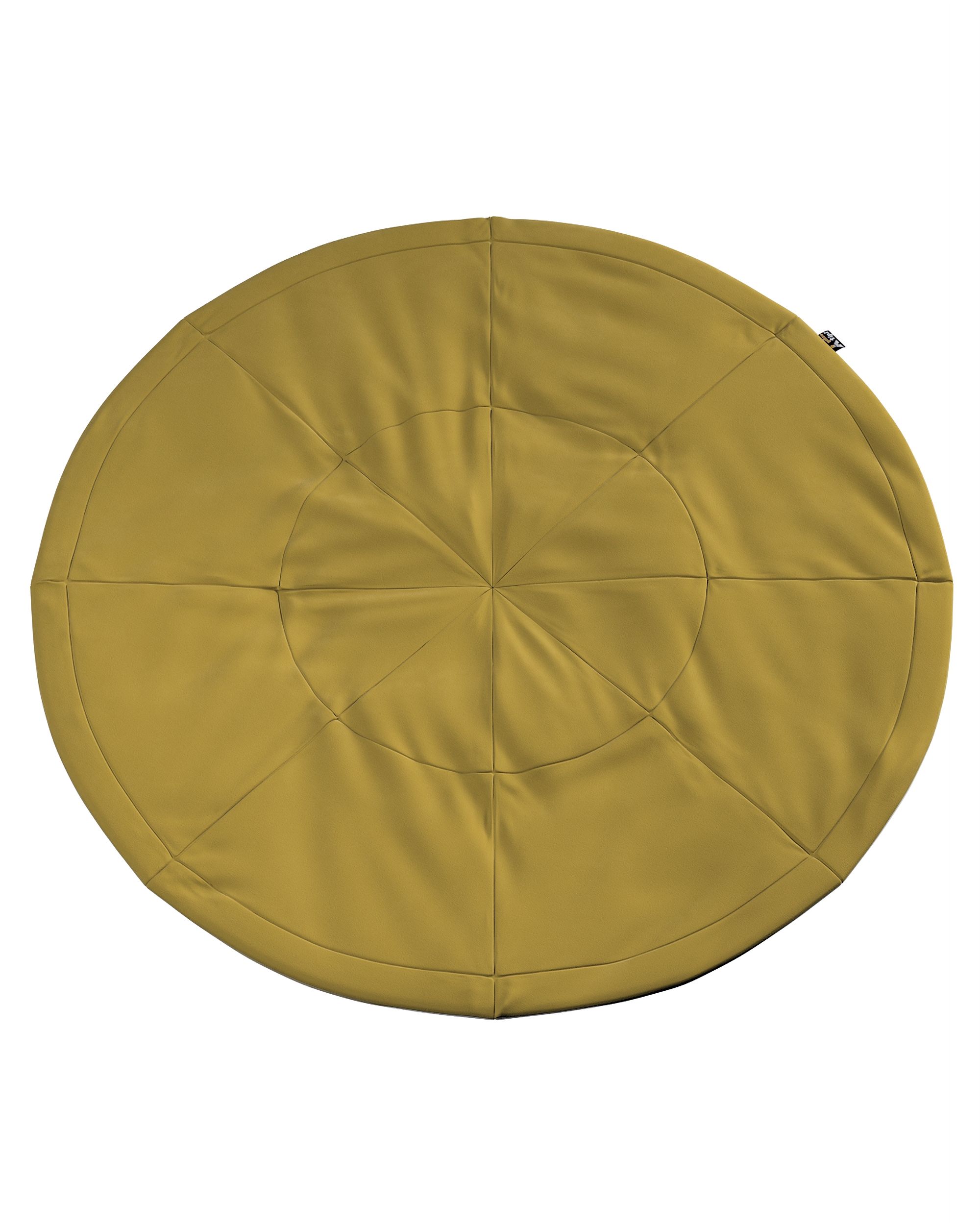 Tapis de jeu rond 130cm couleur vert tissu brillant, velours