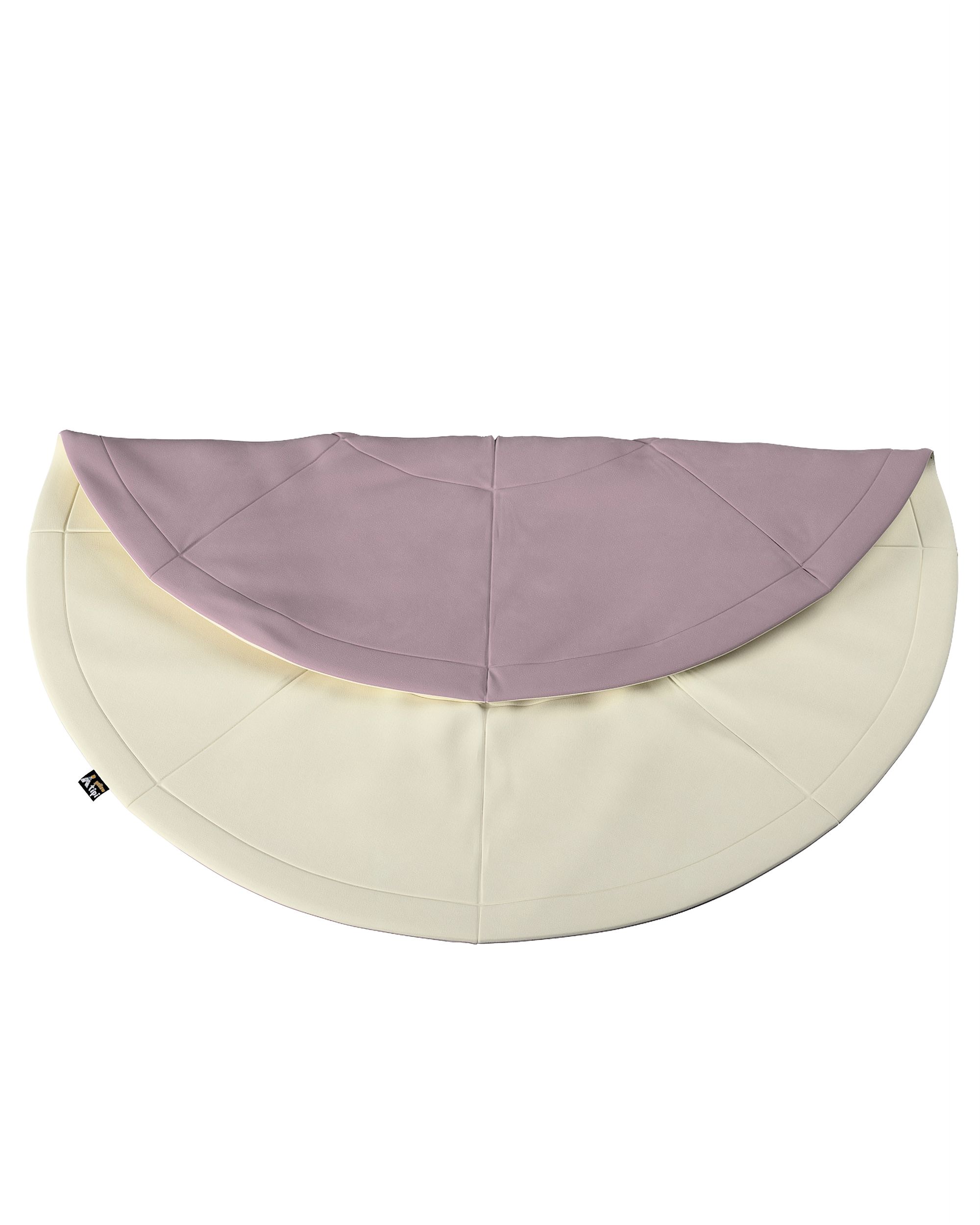 Tapis de jeu rond 130cm couleur crème tissu brillant, velours (hover)
