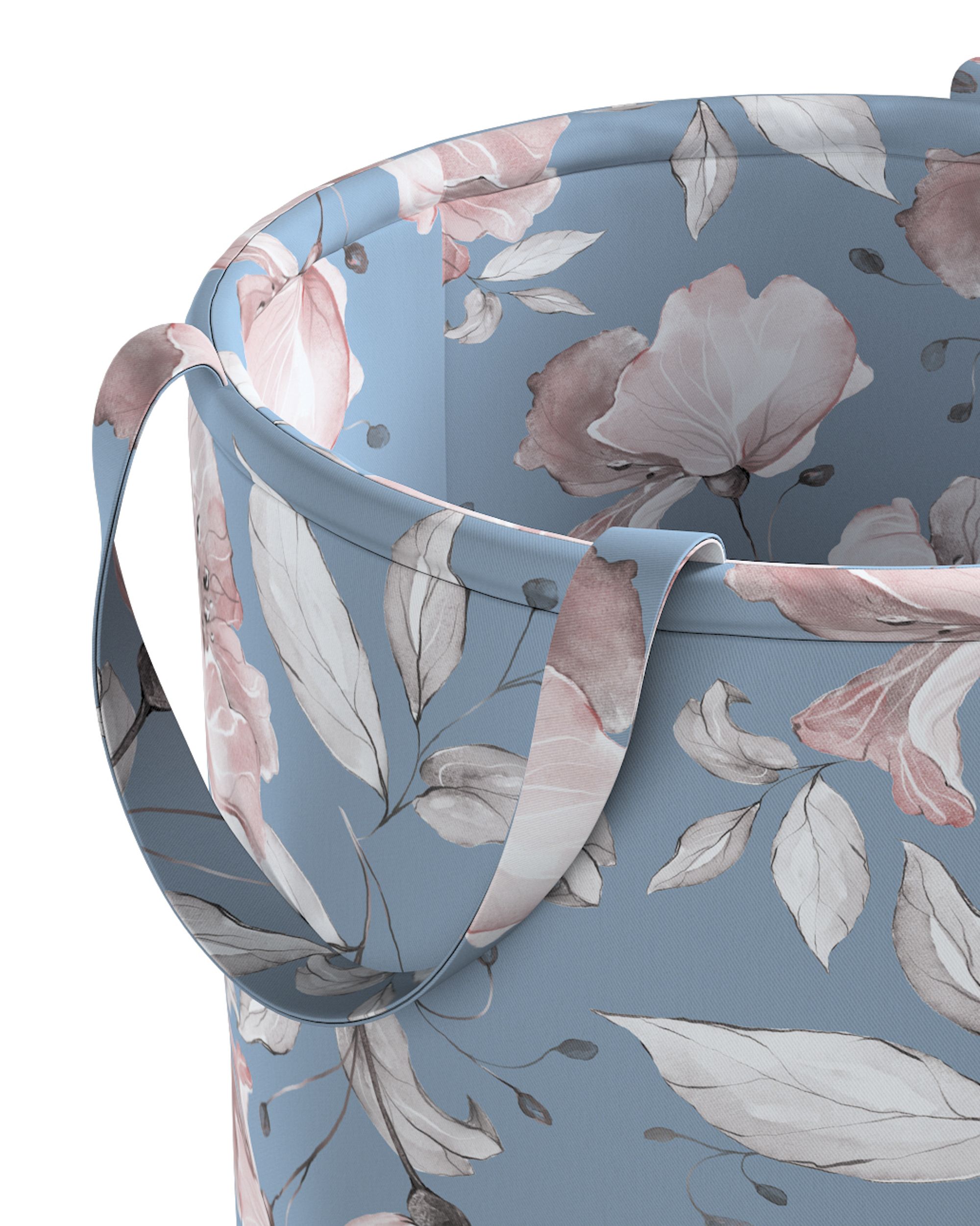Panier à jouetsTobi couleur bleu tissu à motifs (hover)