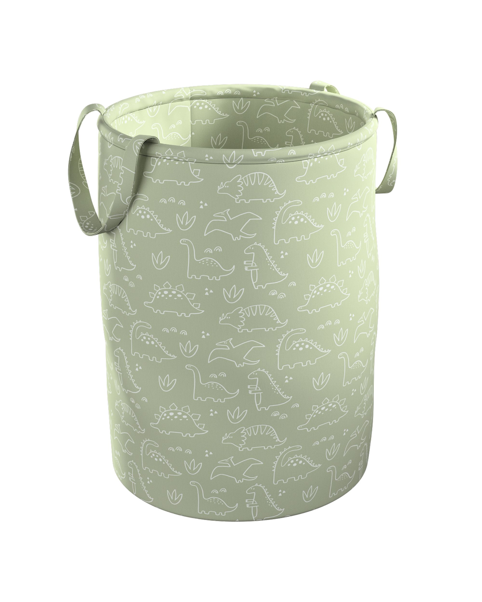 Panier à jouetsTobi couleur vert tissu à motifs