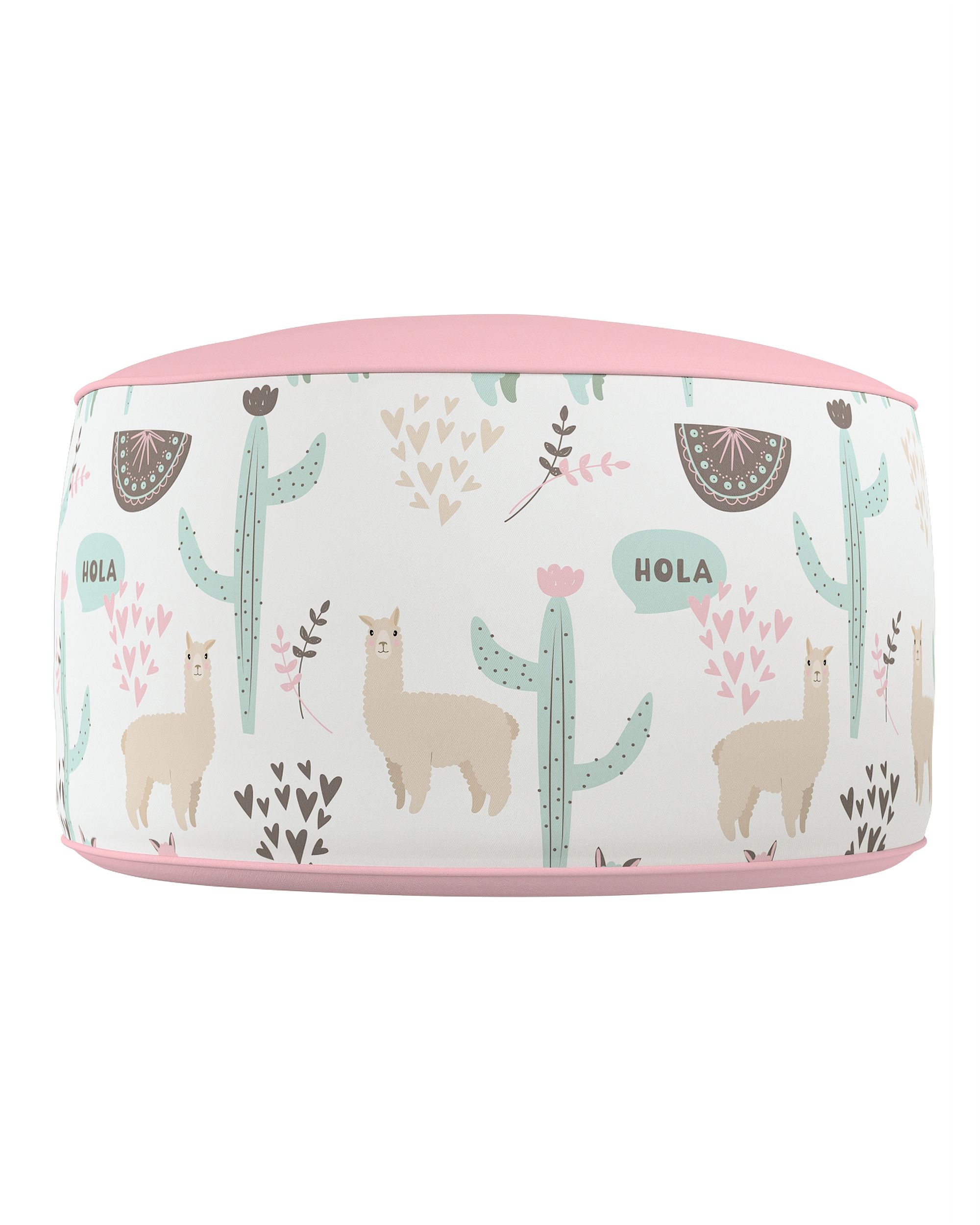 Pouf bicolore Coli couleur vert tissu à motifs (hover)