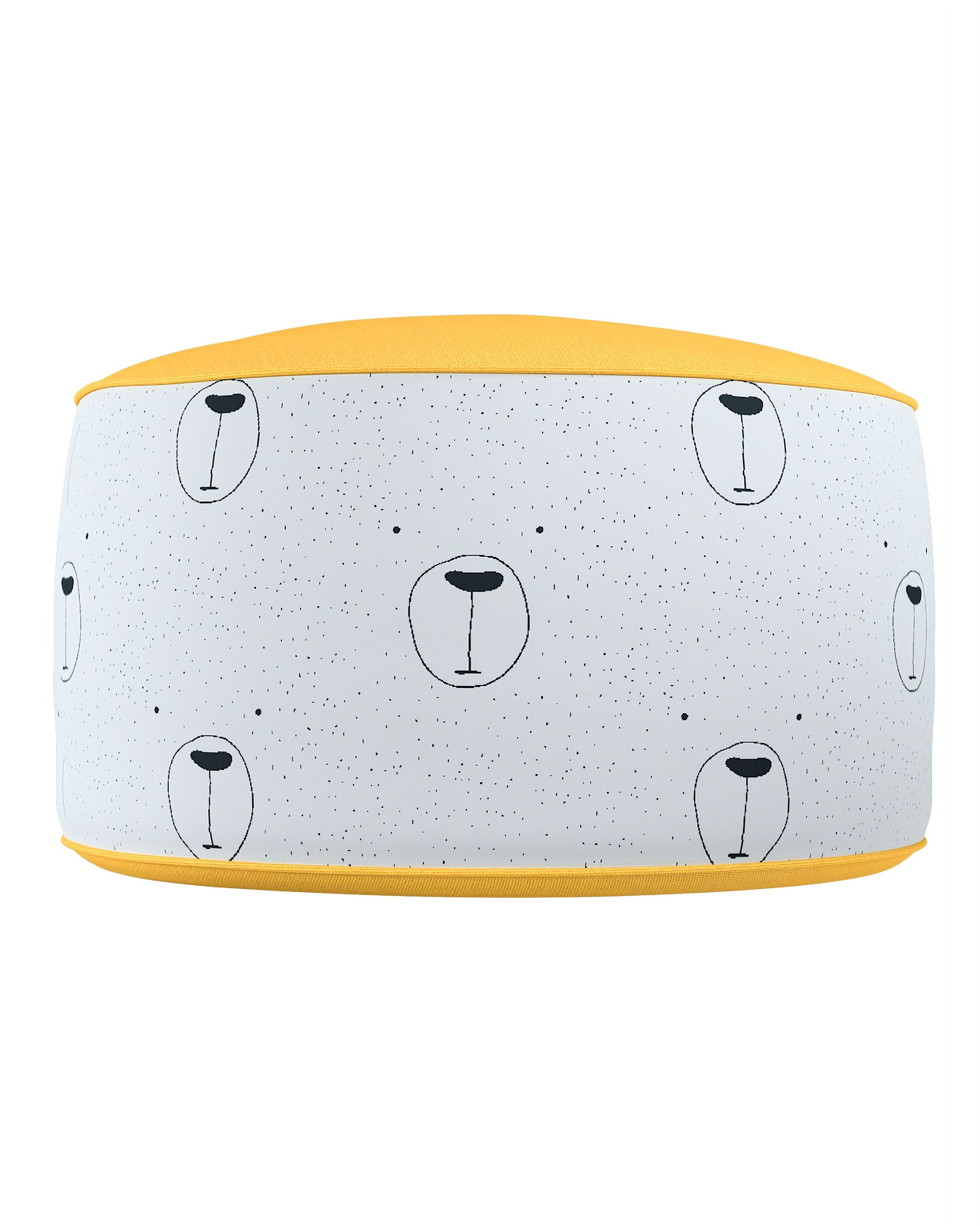 Pouf bicolore Coli couleur blanc tissu à motifs (hover)