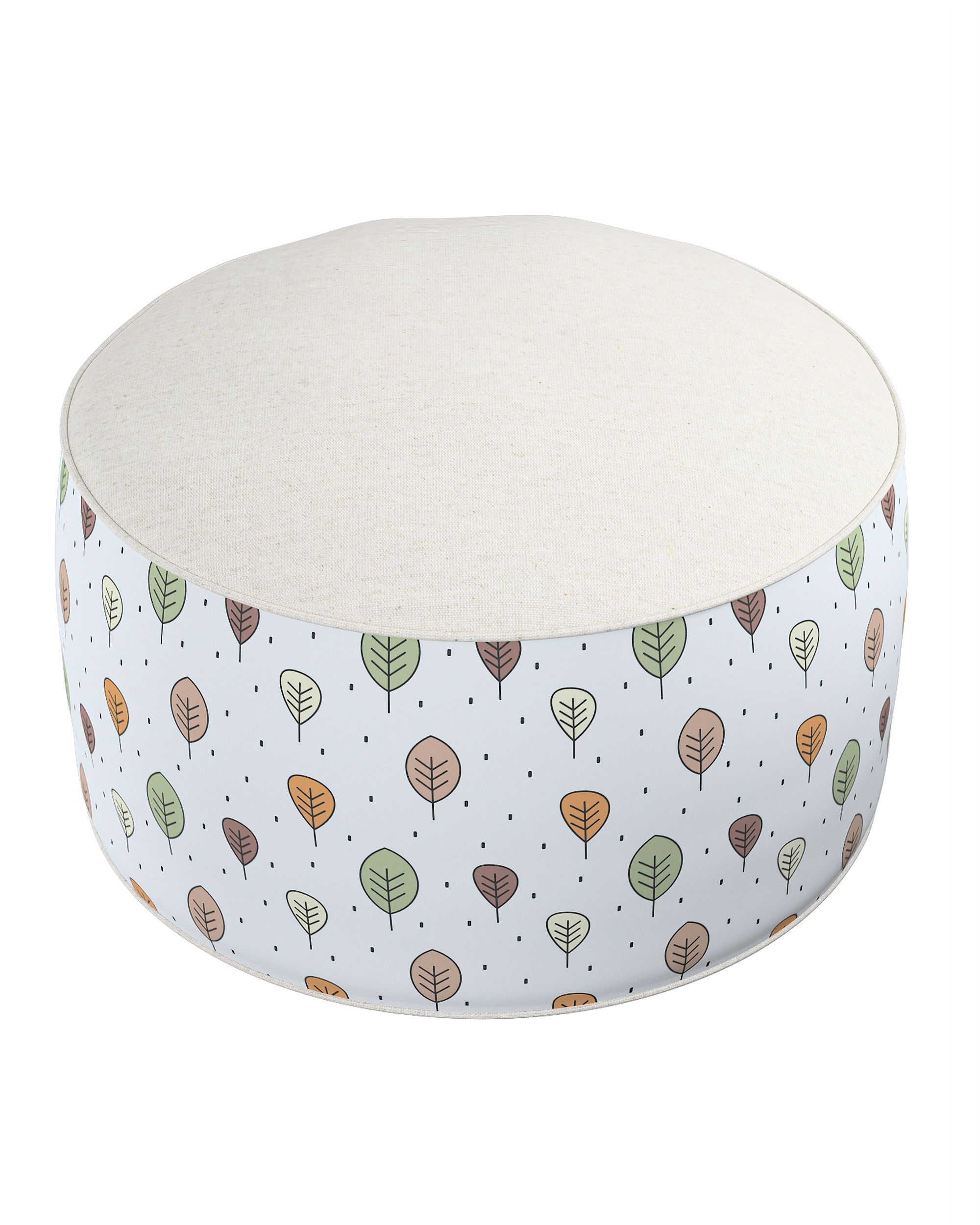 Pouf bicolore Coli couleur marron tissu à motifs