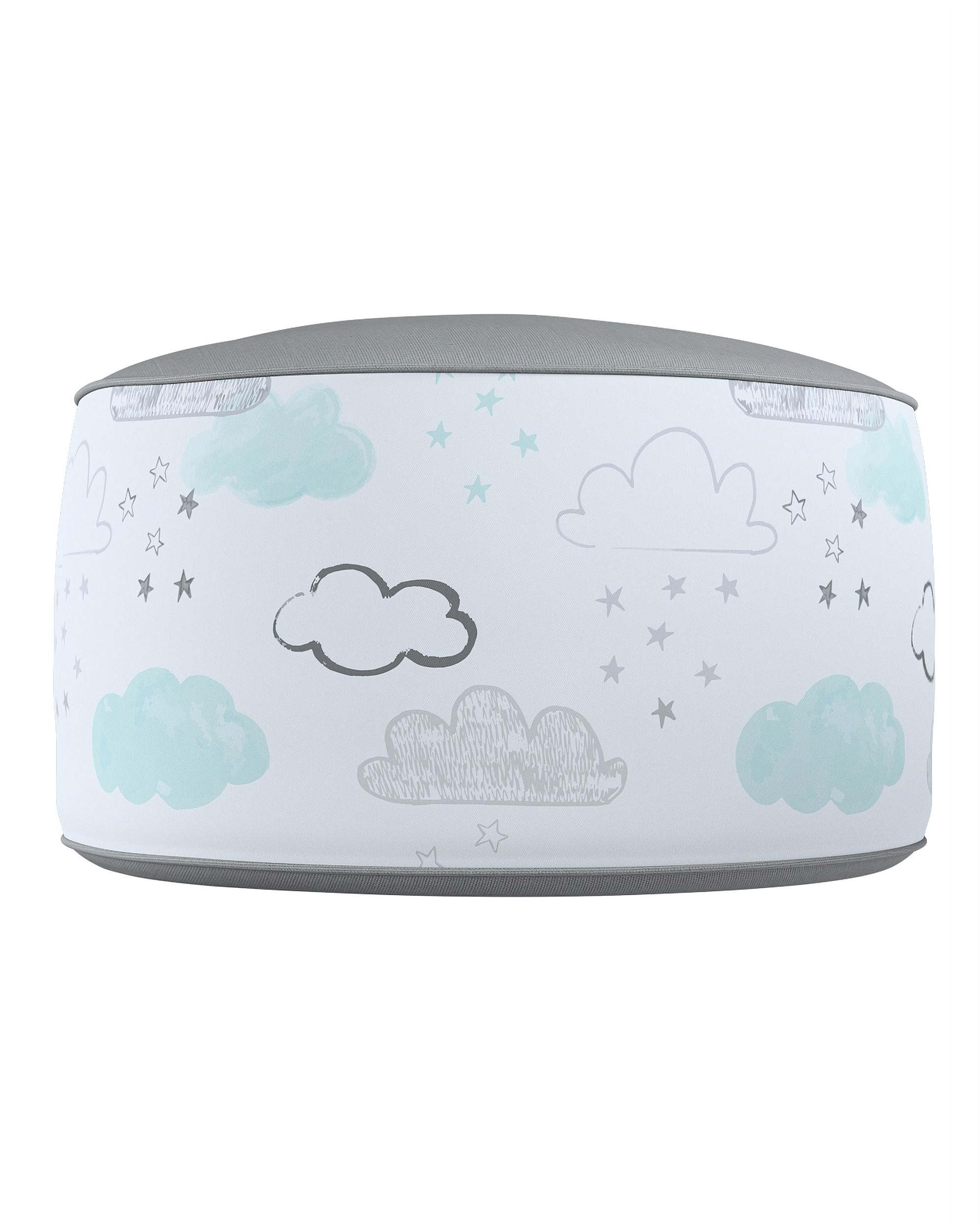 Pouf bicolore Coli couleur blanc tissu à motifs (hover)