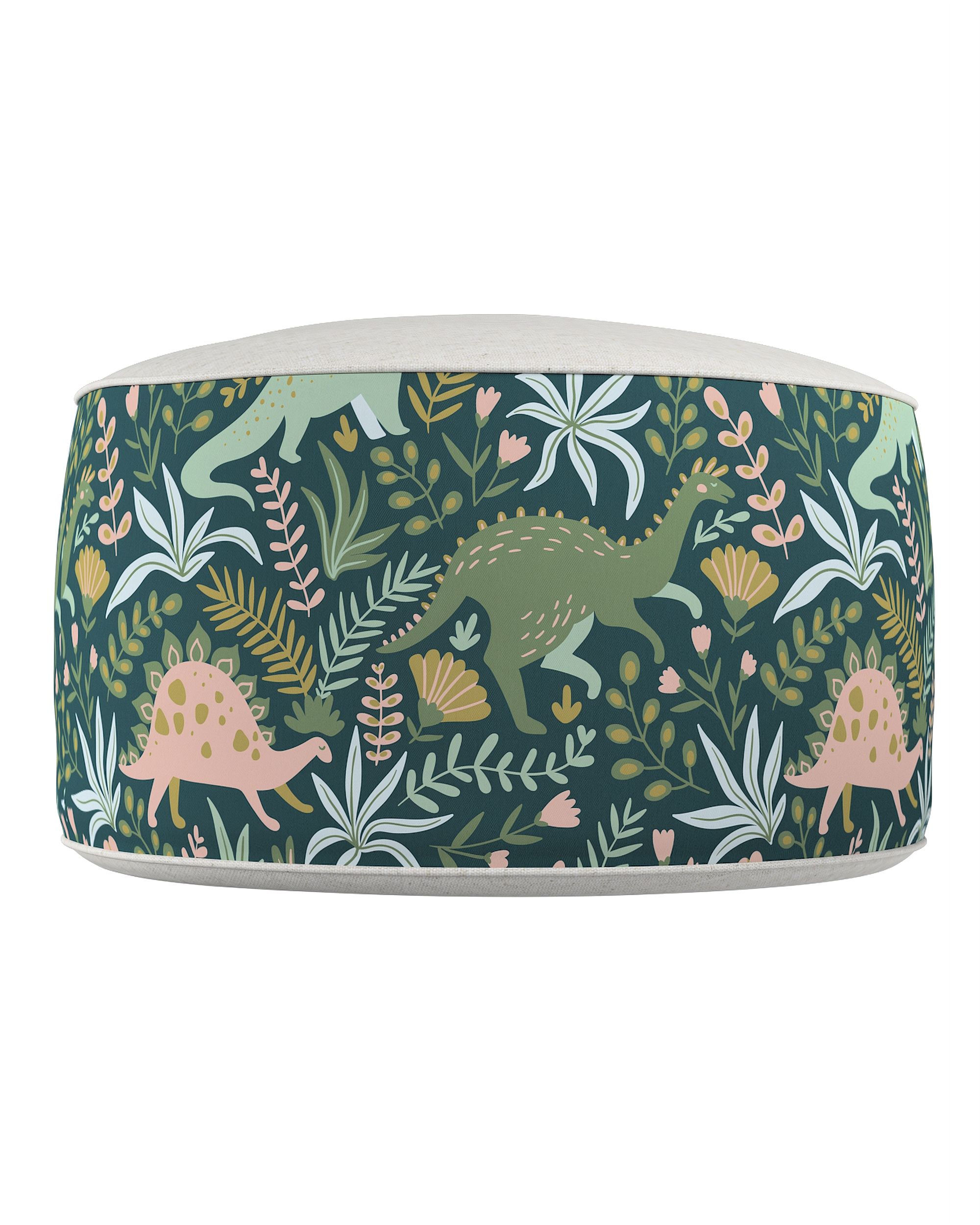 Pouf bicolore Coli couleur vert tissu à motifs (hover)