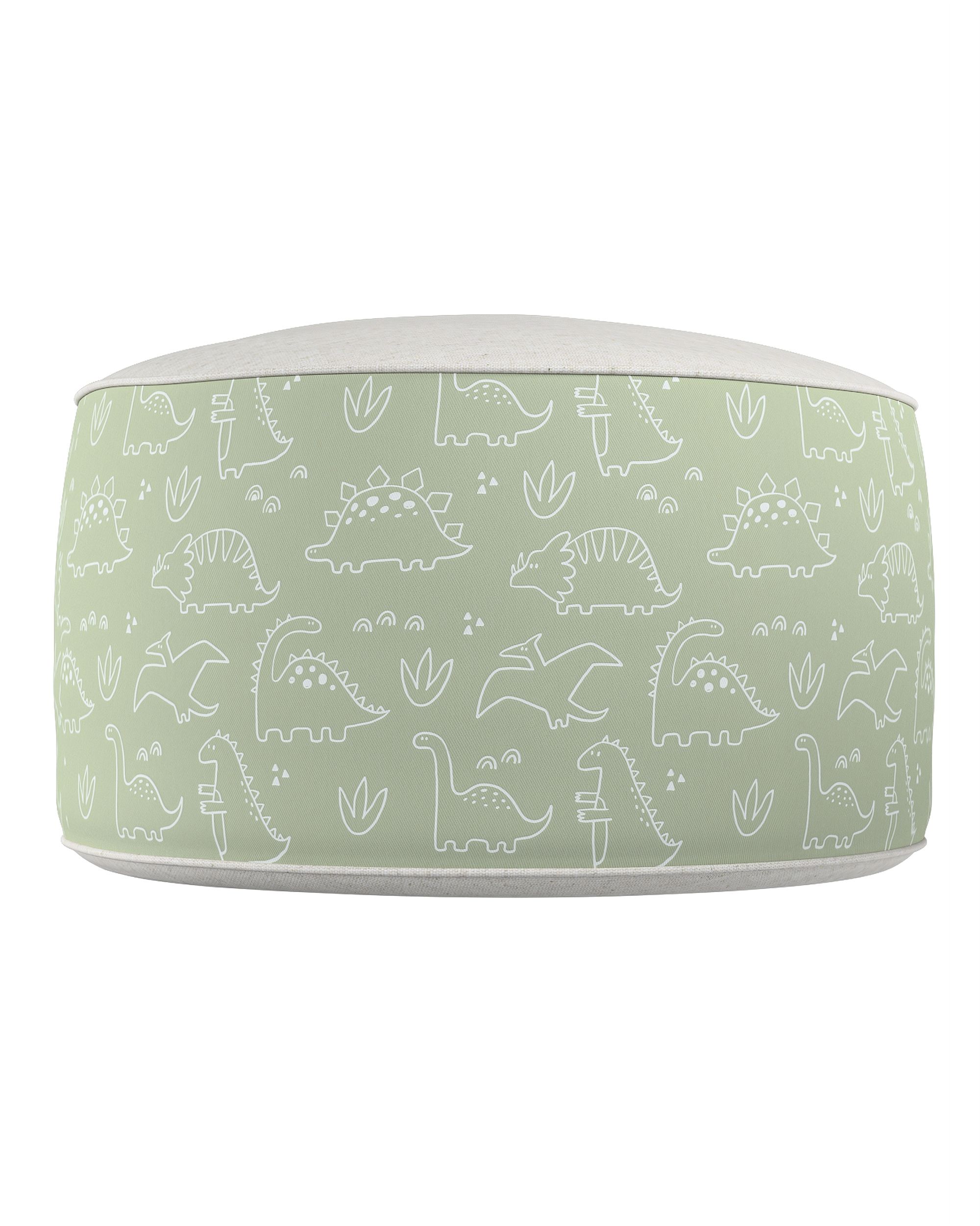 Pouf bicolore Coli couleur vert tissu à motifs (hover)