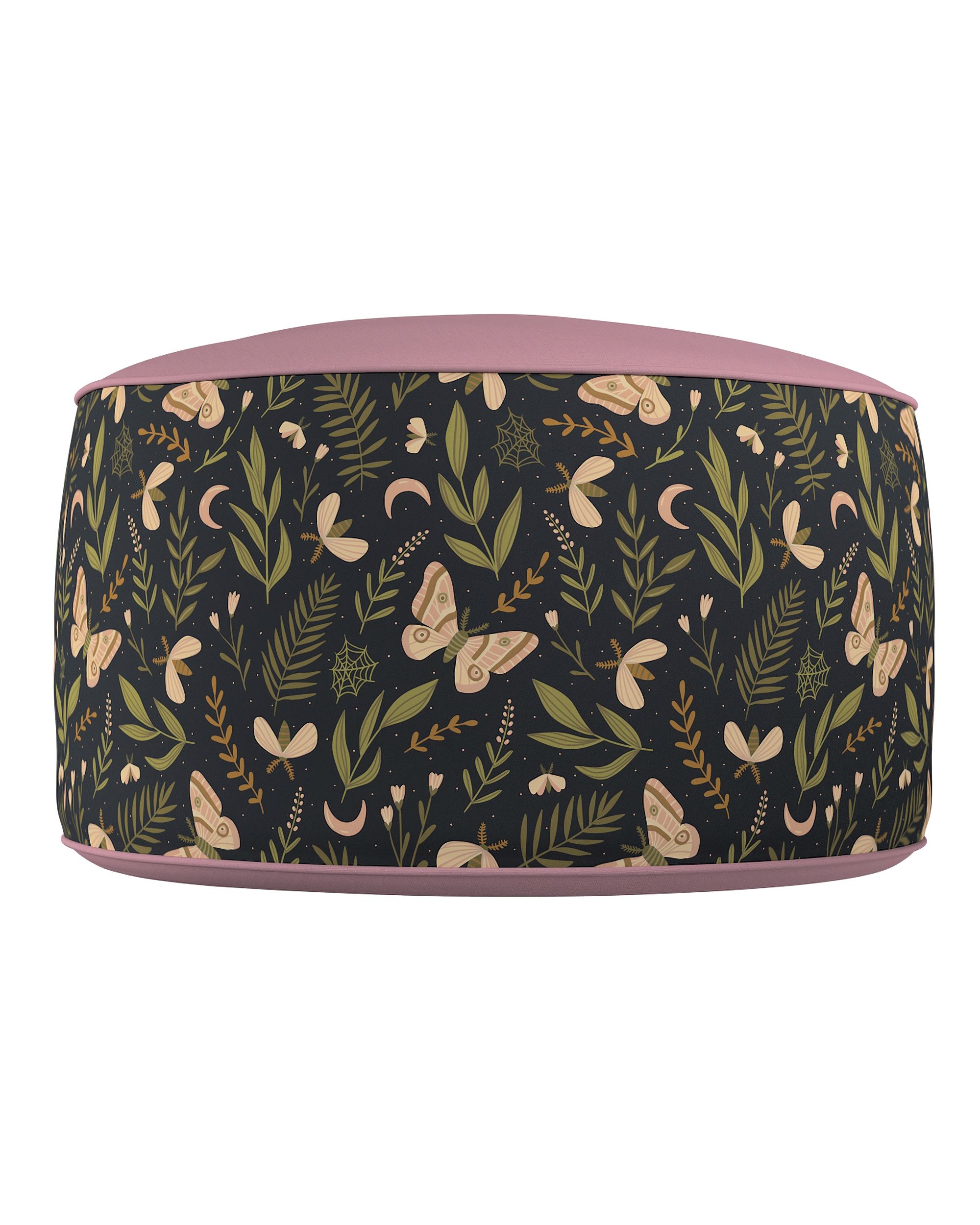 Pouf bicolore Coli couleur noir tissu à motifs (hover)