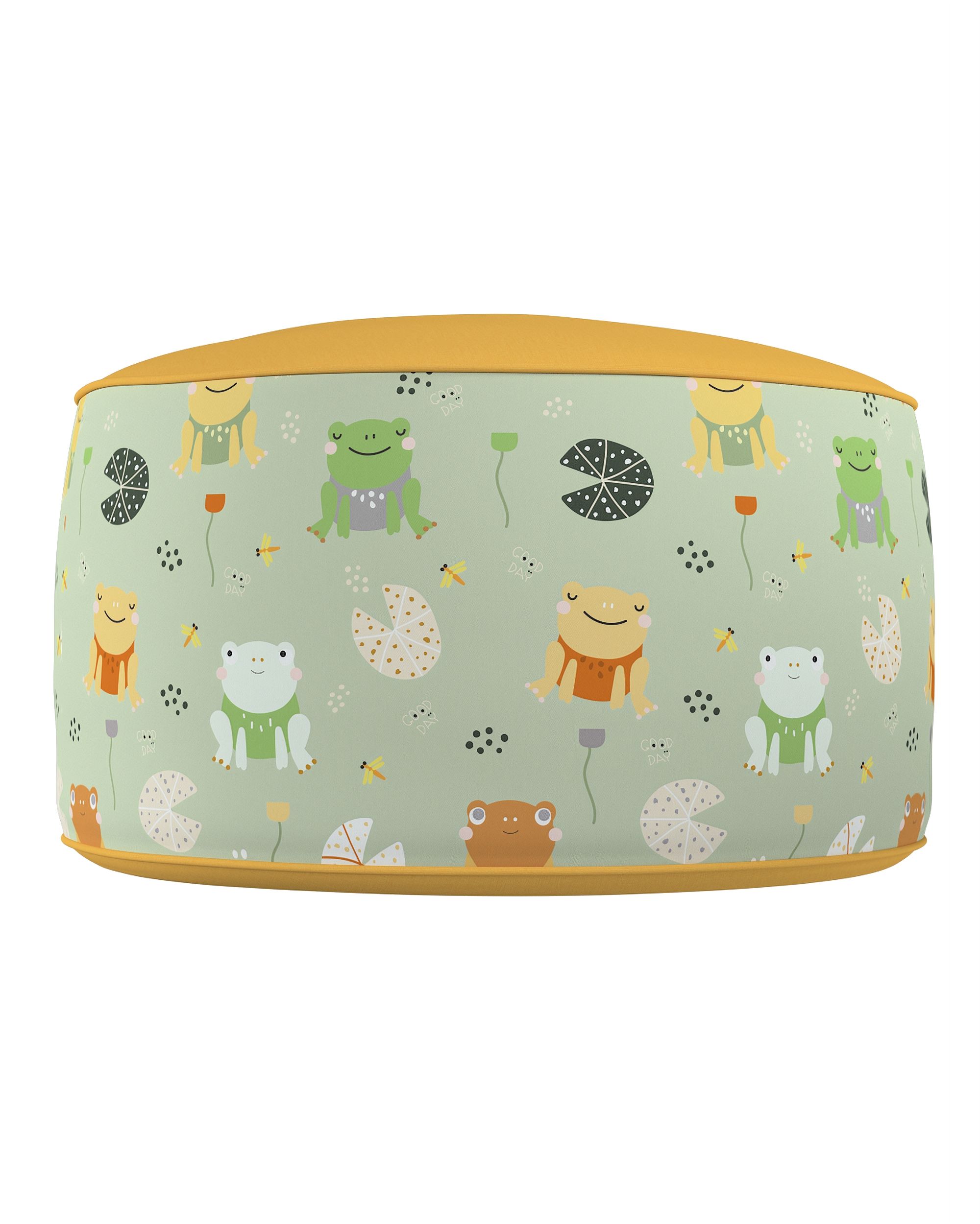 Pouf bicolore Coli couleur vert tissu à motifs (hover)