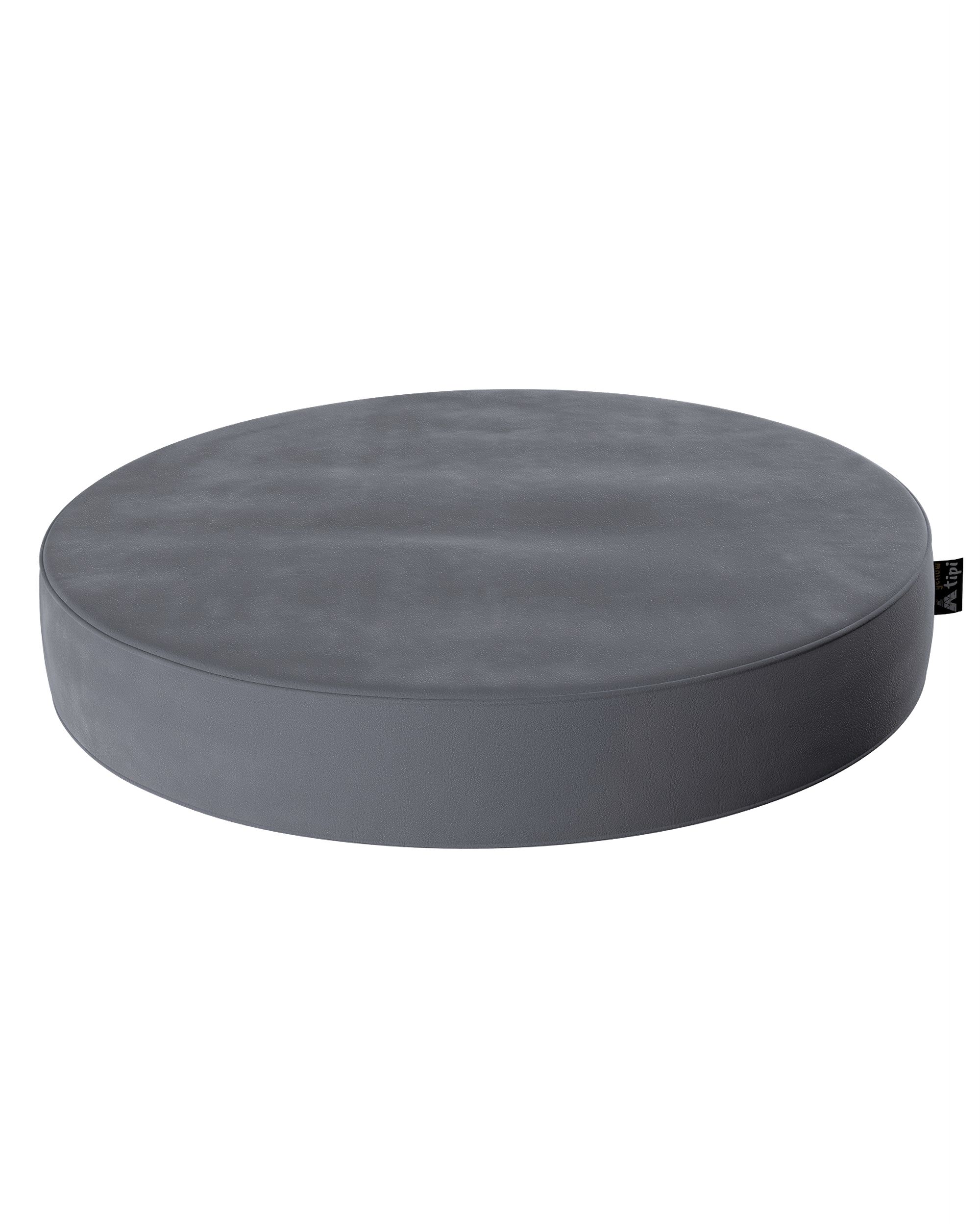 Pouf Dot couleur gris tissu brillant, velours