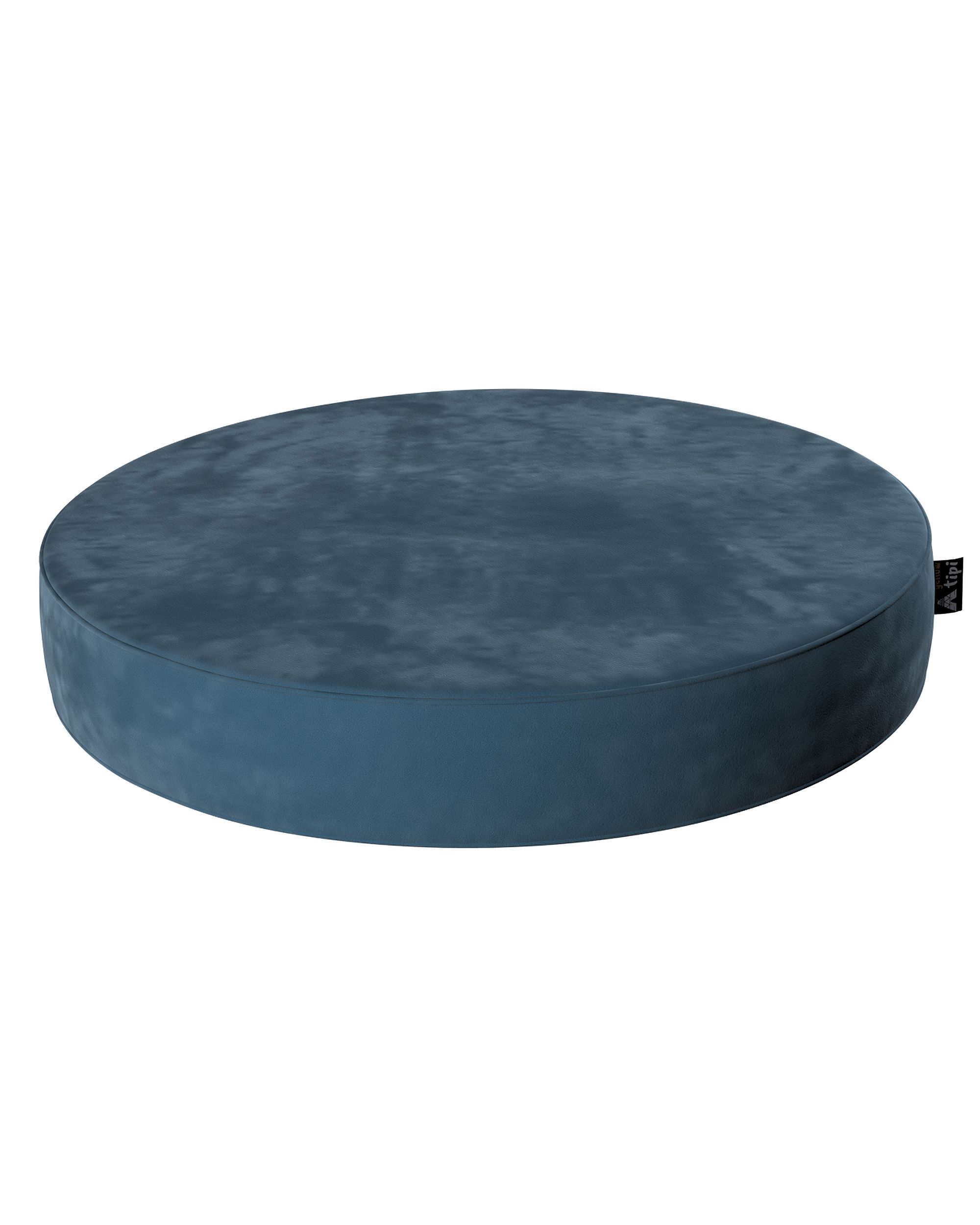 Pouf Dot couleur bleu tissu brillant, velours