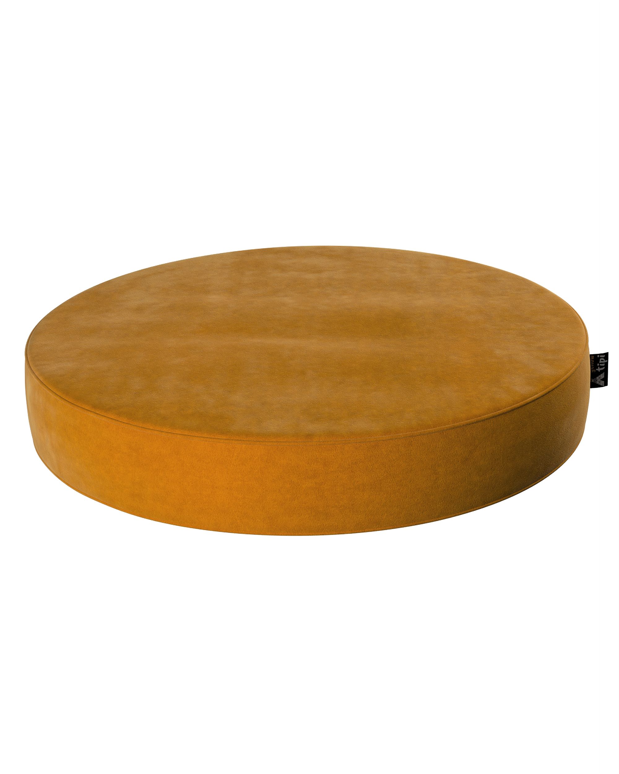 Pouf Dot couleur jaune tissu brillant, velours