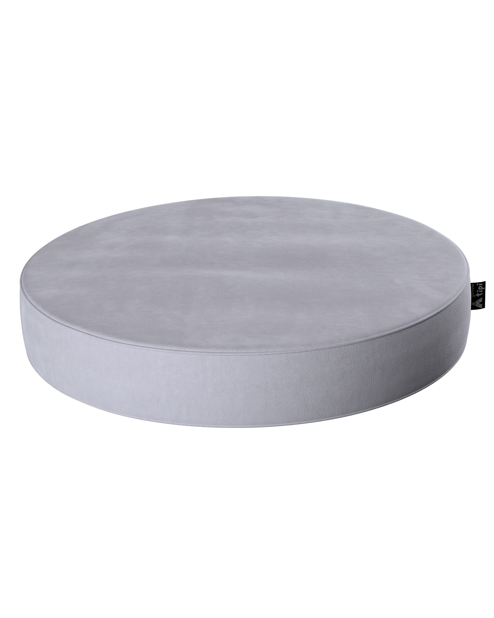 Pouf Dot couleur gris tissu brillant, velours