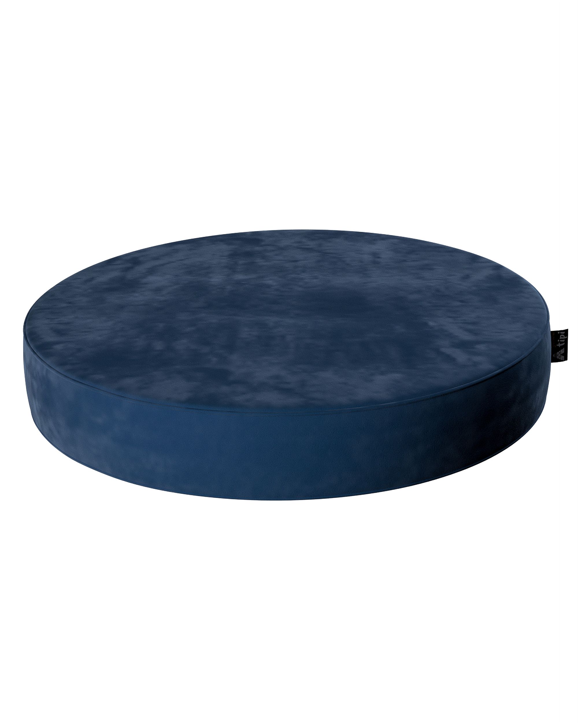 Pouf Dot couleur bleu marine tissu brillant, velours
