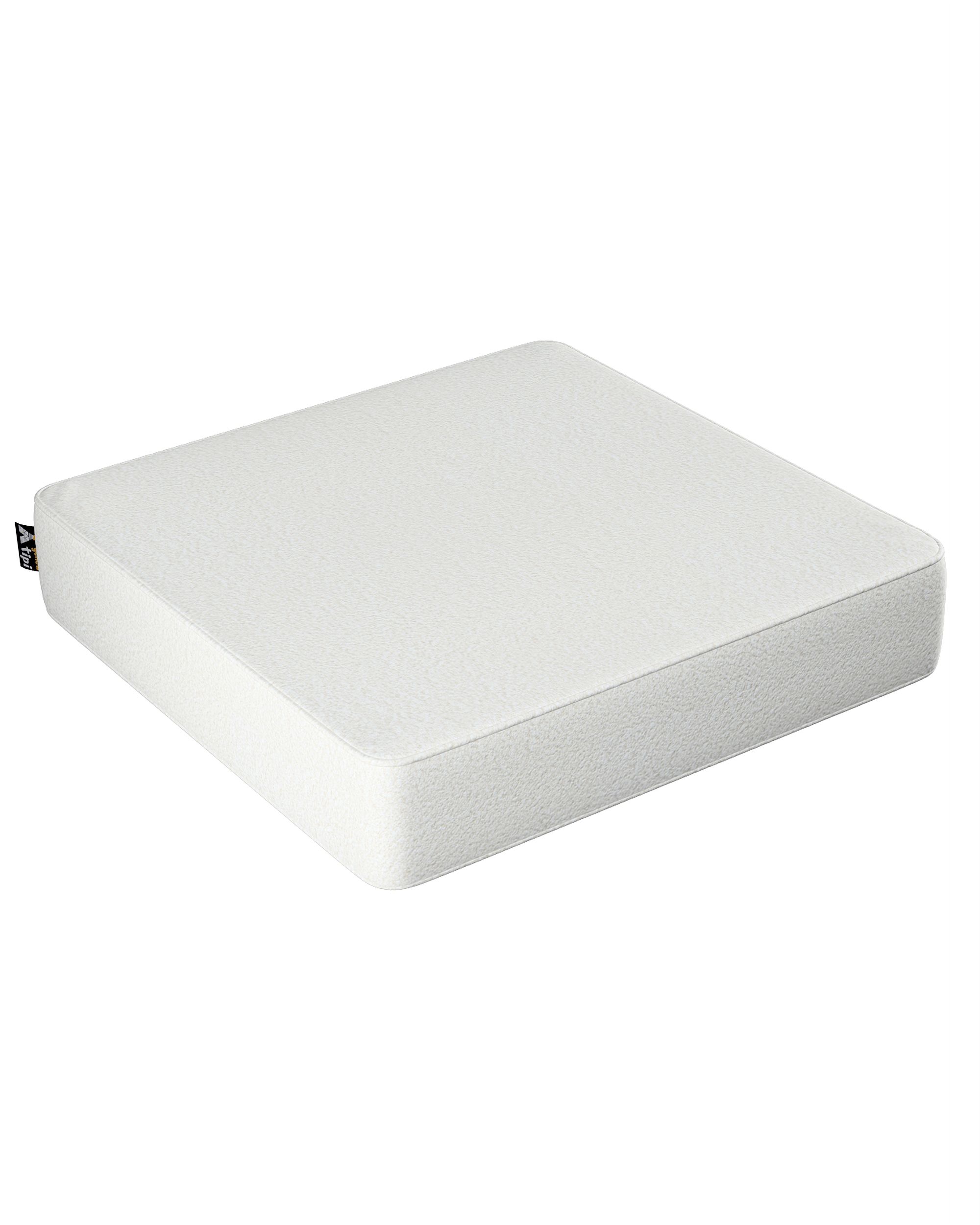 Pouf Square couleur blanc tissu tresse