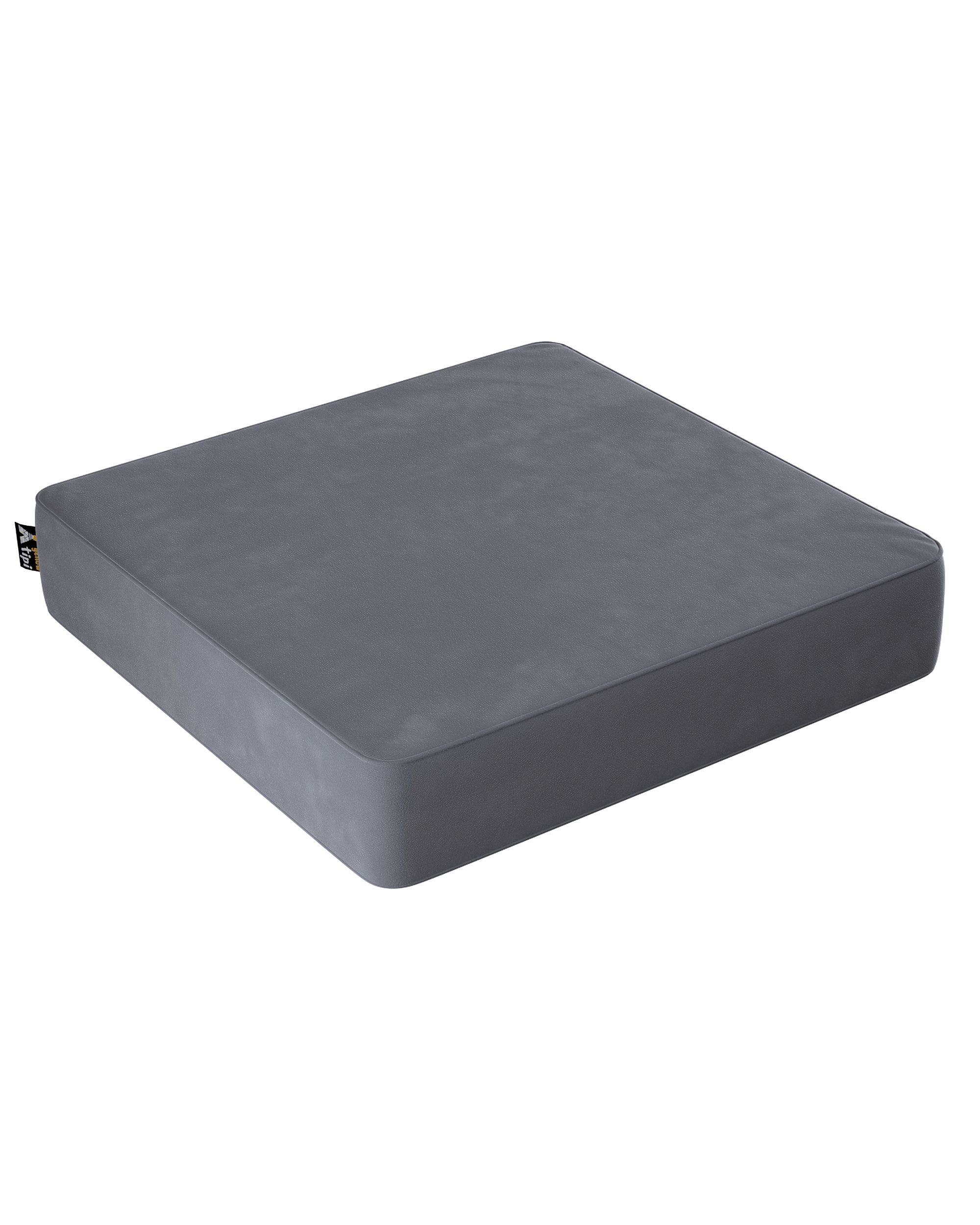 Pouf Square couleur gris tissu brillant, velours