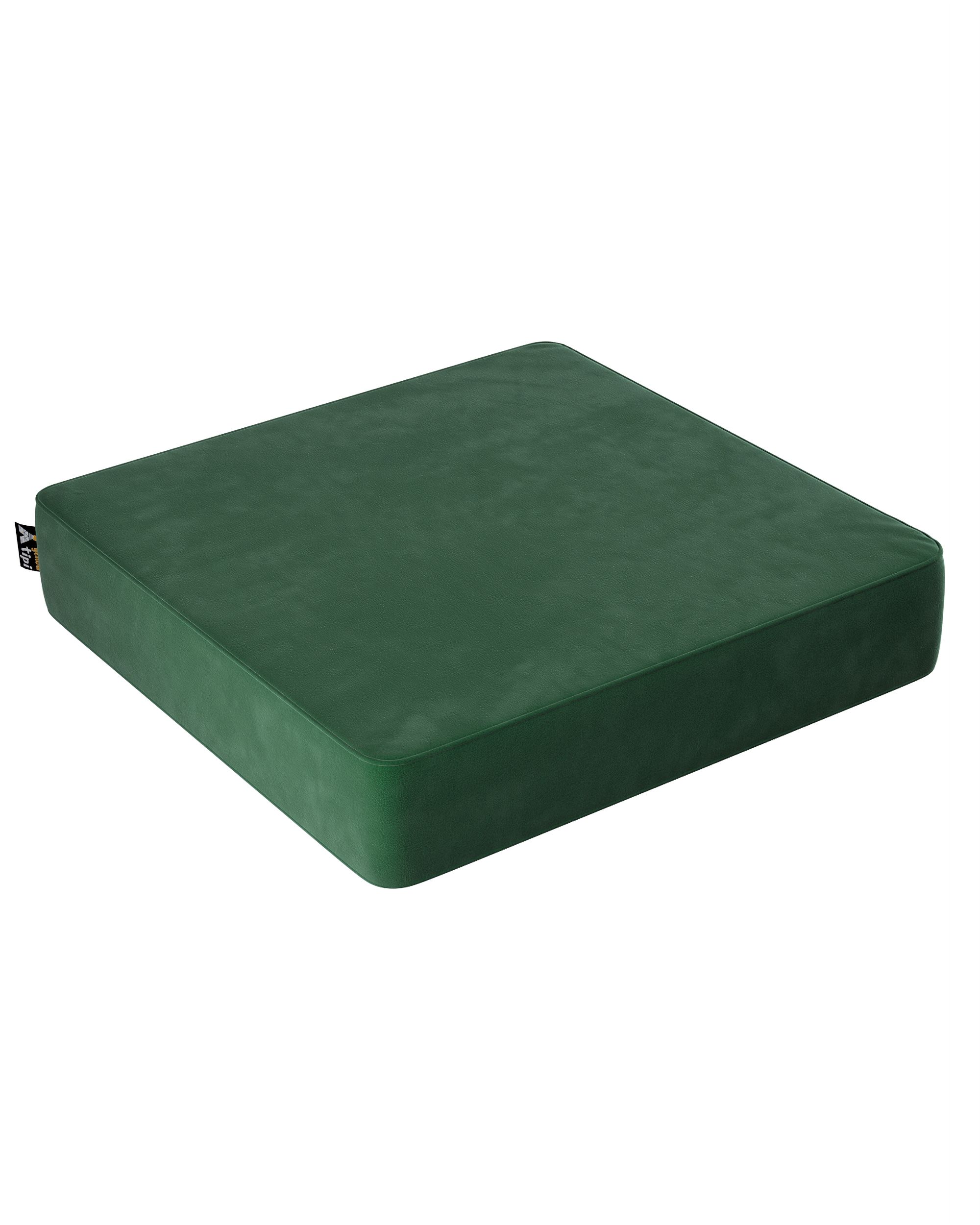 Pouf Square couleur vert tissu brillant, velours