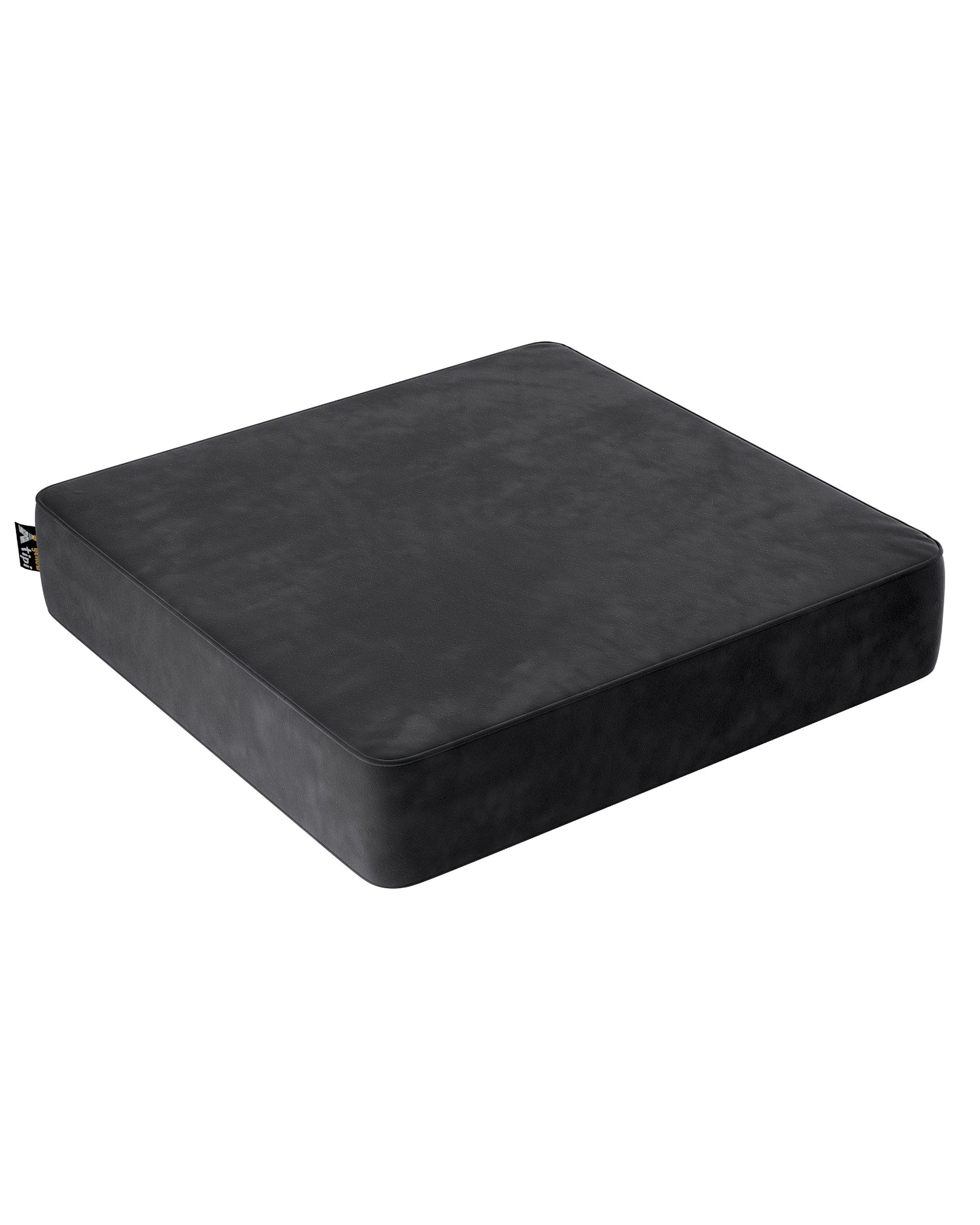 Pouf Square couleur noir tissu brillant, velours