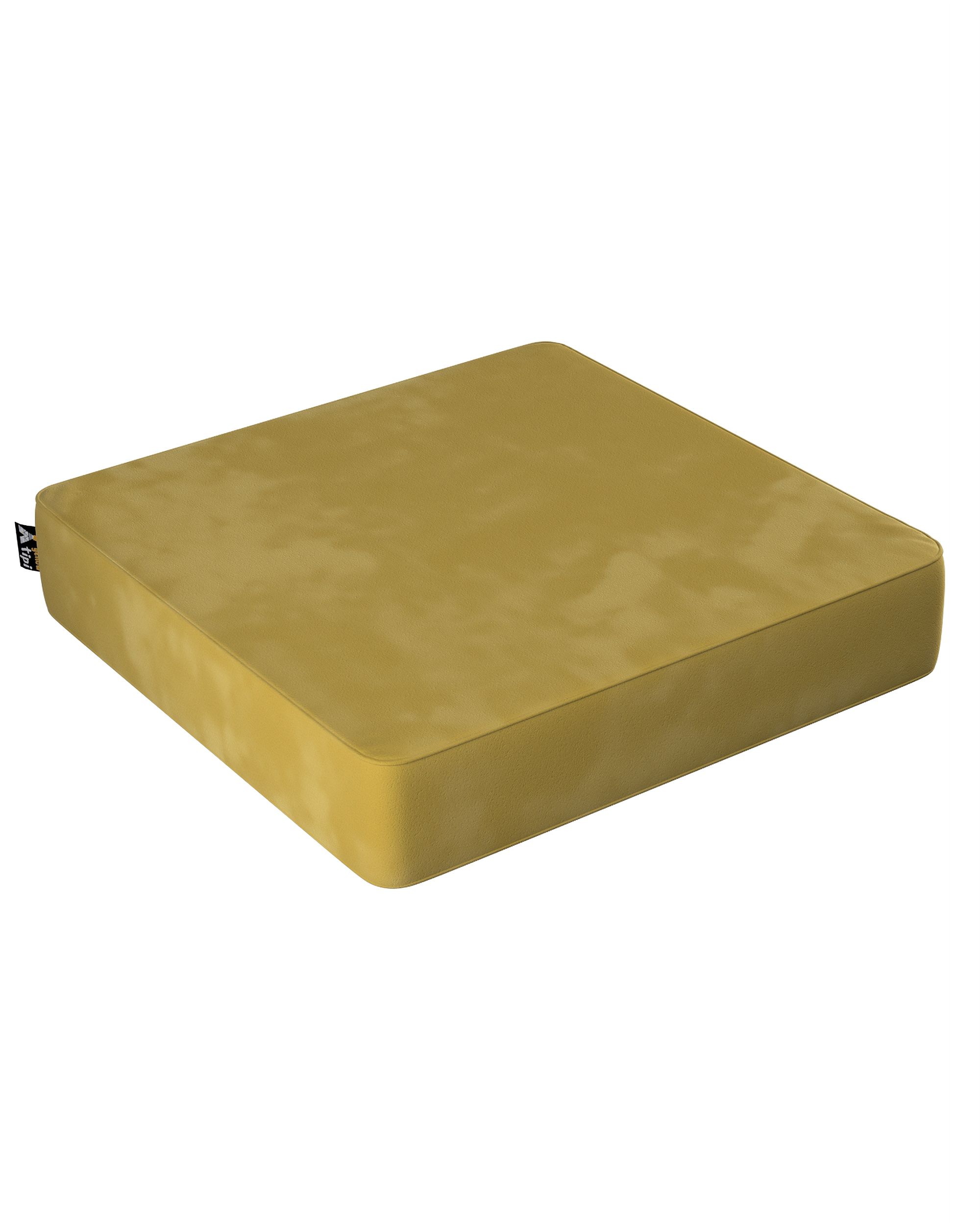 Pouf Square couleur vert tissu brillant, velours