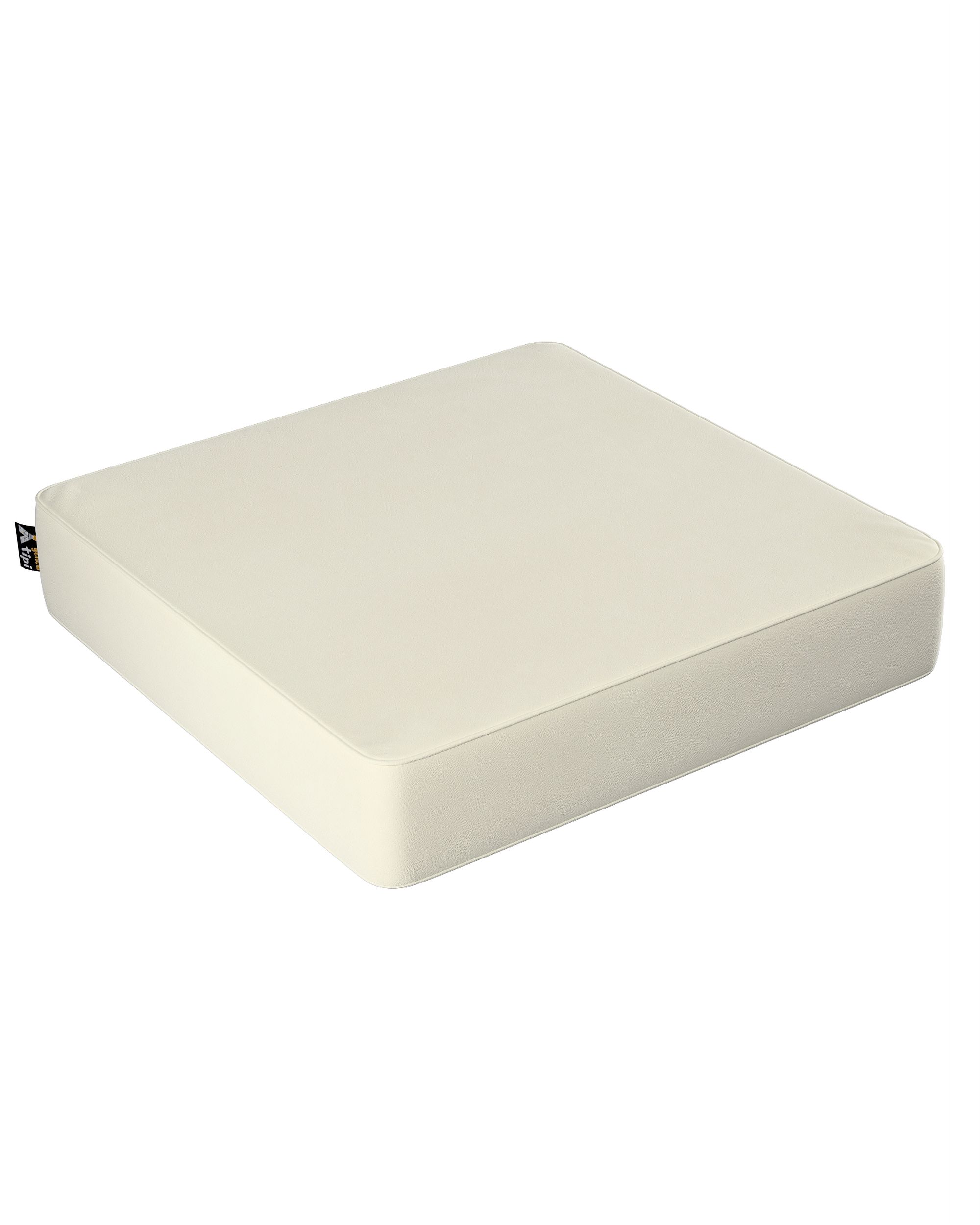 Pouf Square couleur crème tissu brillant, velours