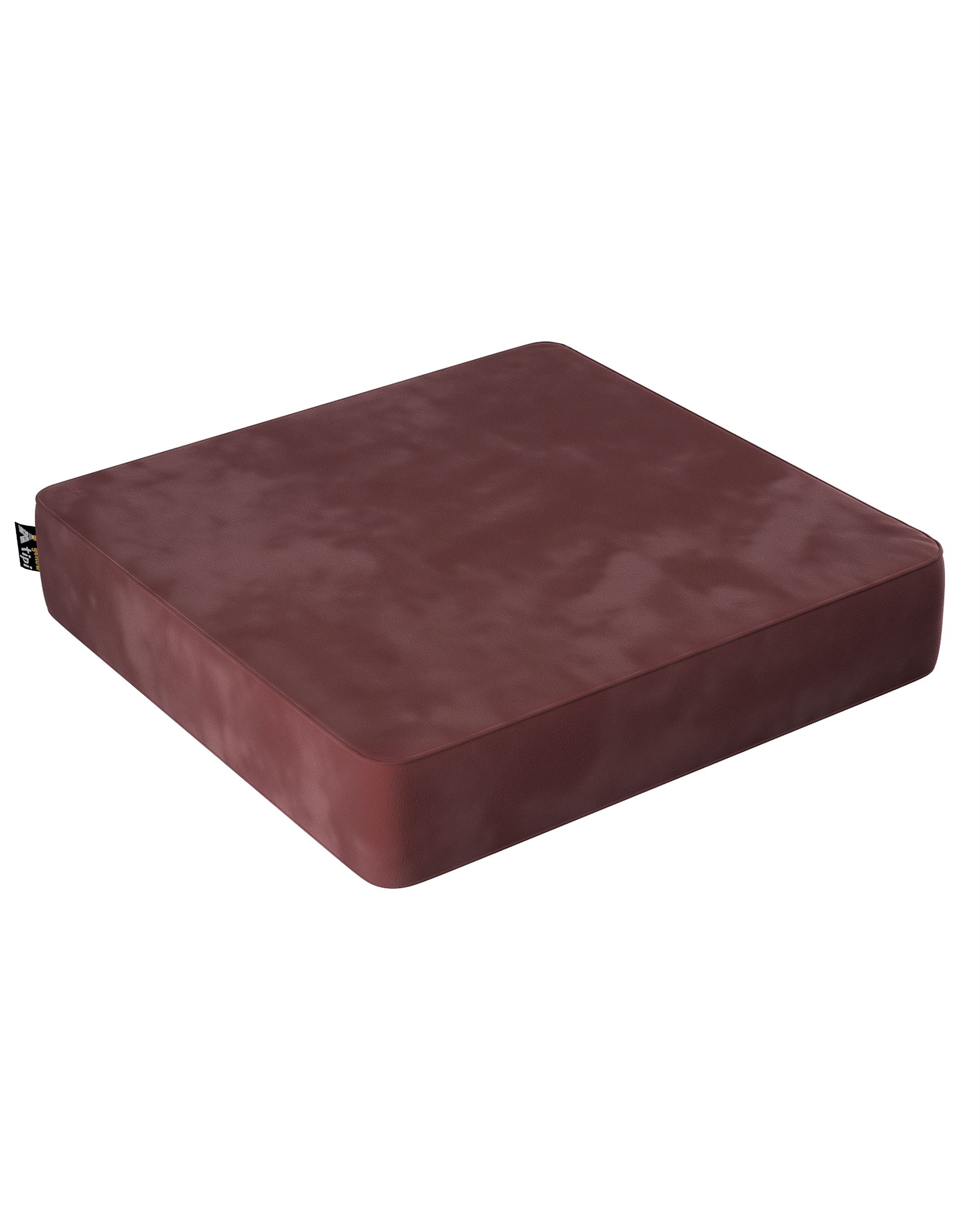 Pouf Square couleur rouge tissu brillant, velours