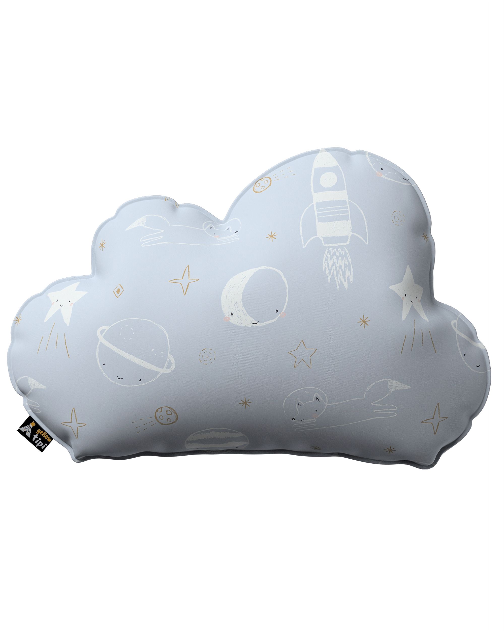 Coussin Soft Cloud couleur bleu tissu à motifs